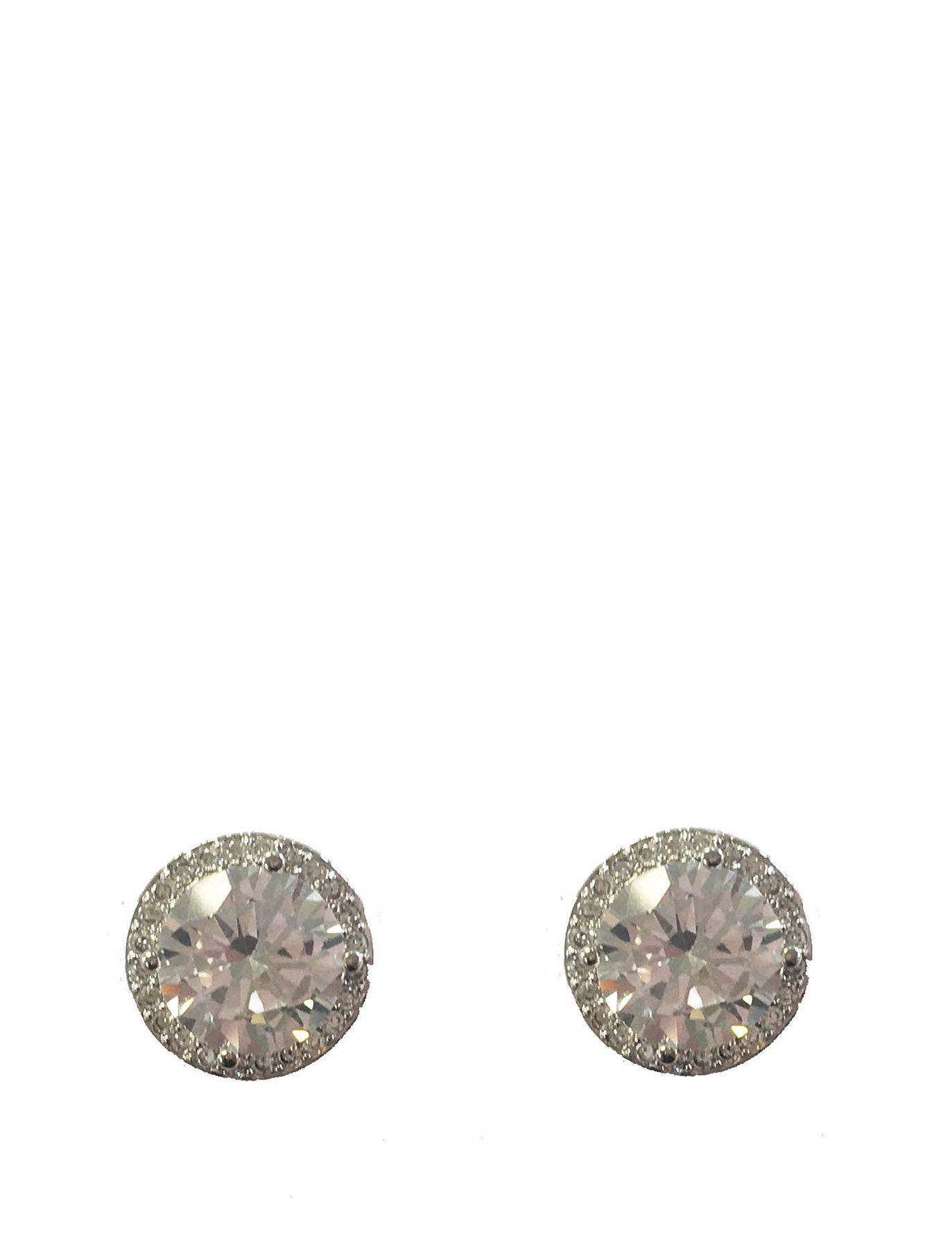 undefined The Carat Collection - Clear Halo Solitaire Earrings