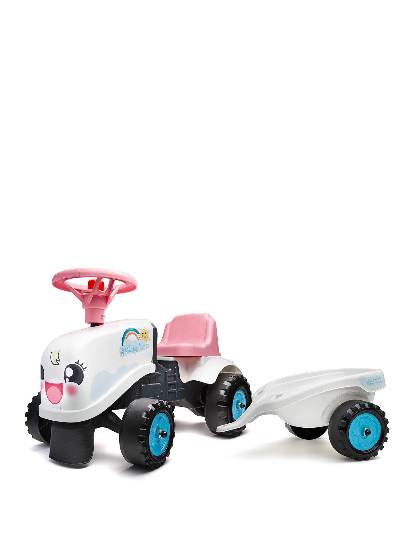 undefined Rainbow Farm Ride-On Tractor with Trailer