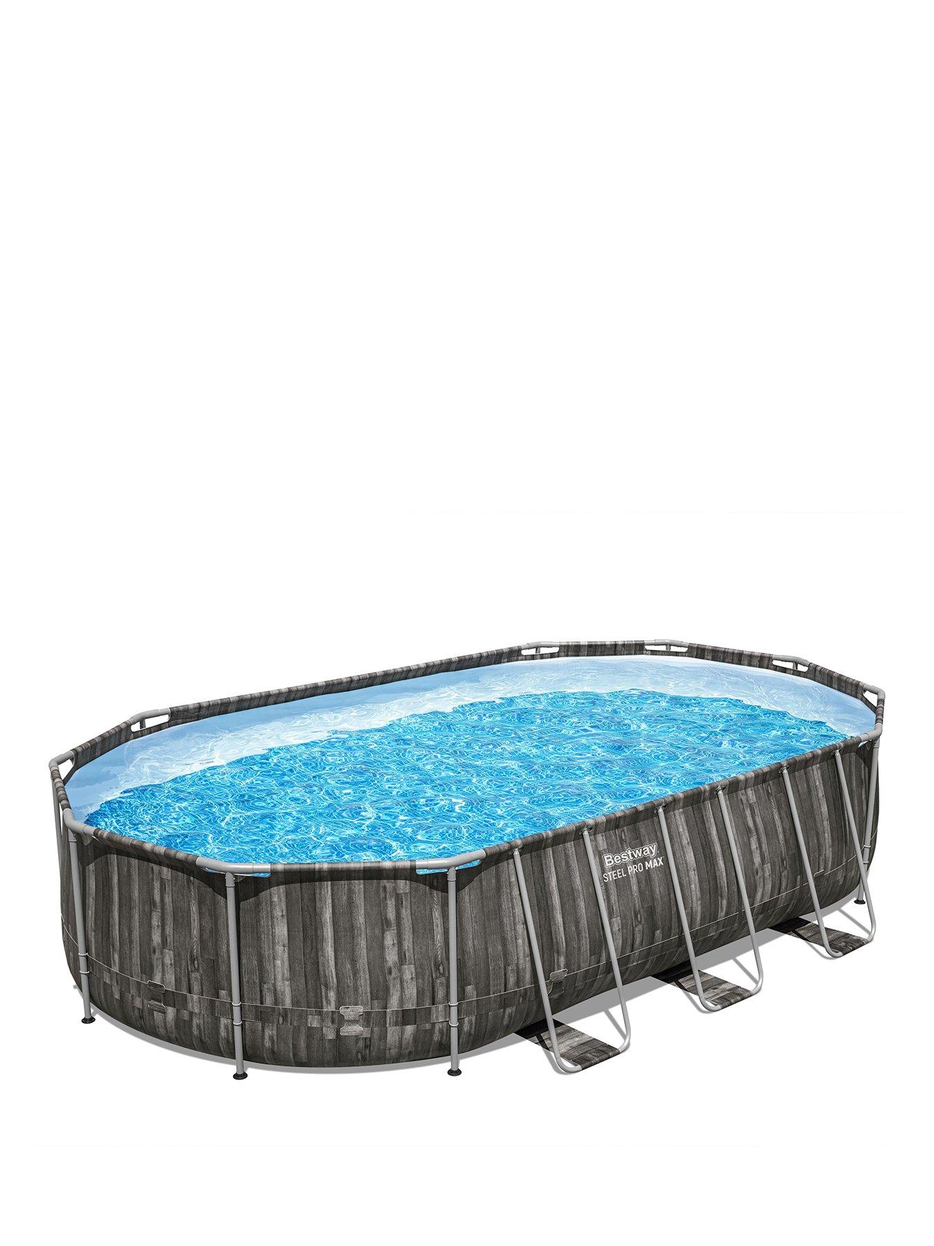 Image 2 of 6 of Bestway 20ft x 12ft Steel Pro MAX Oval Pool Set, Filter Pump, Ladder with Pool Cover