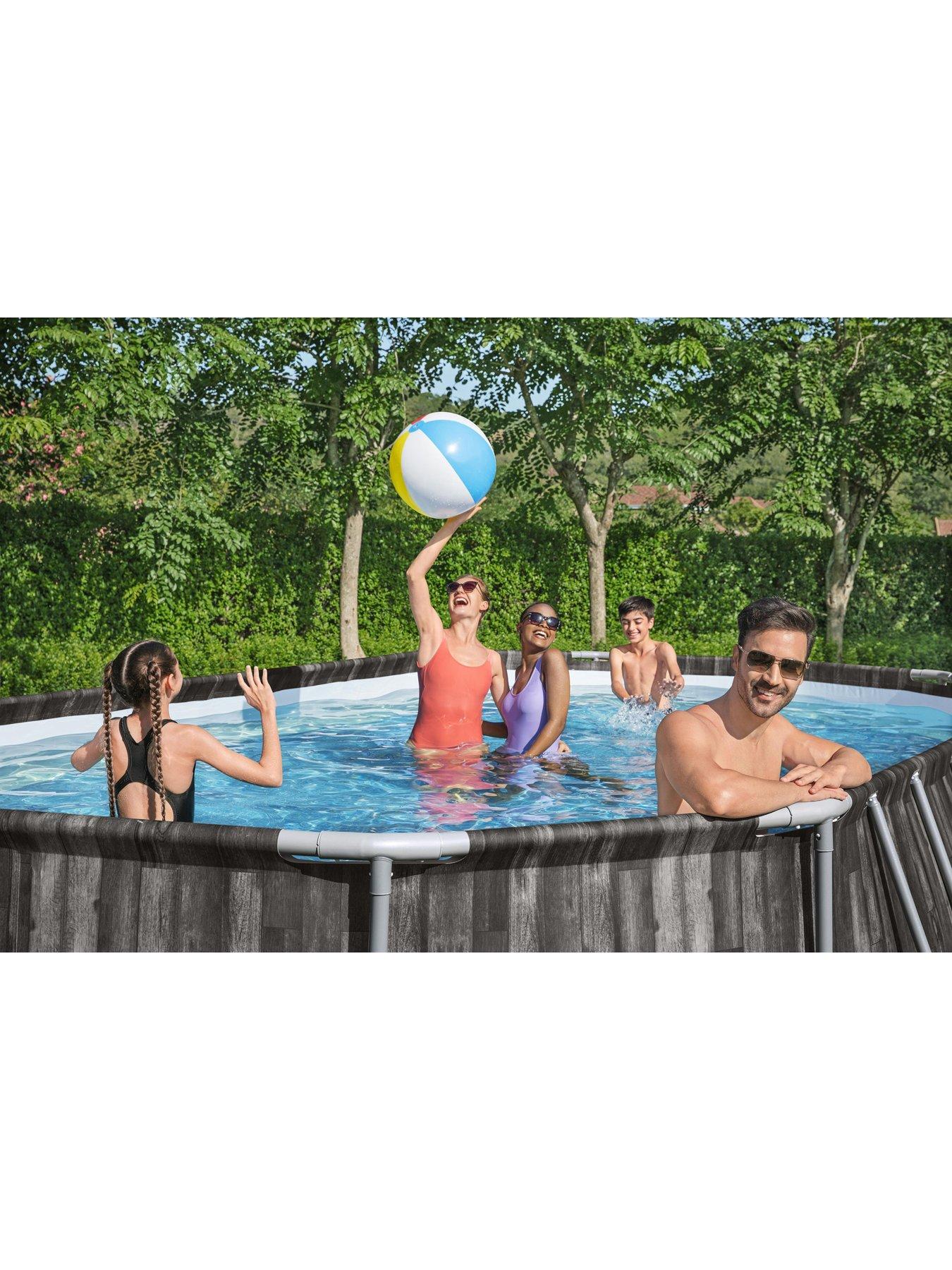Image 4 of 6 of Bestway 20ft x 12ft Steel Pro MAX Oval Pool Set, Filter Pump, Ladder with Pool Cover