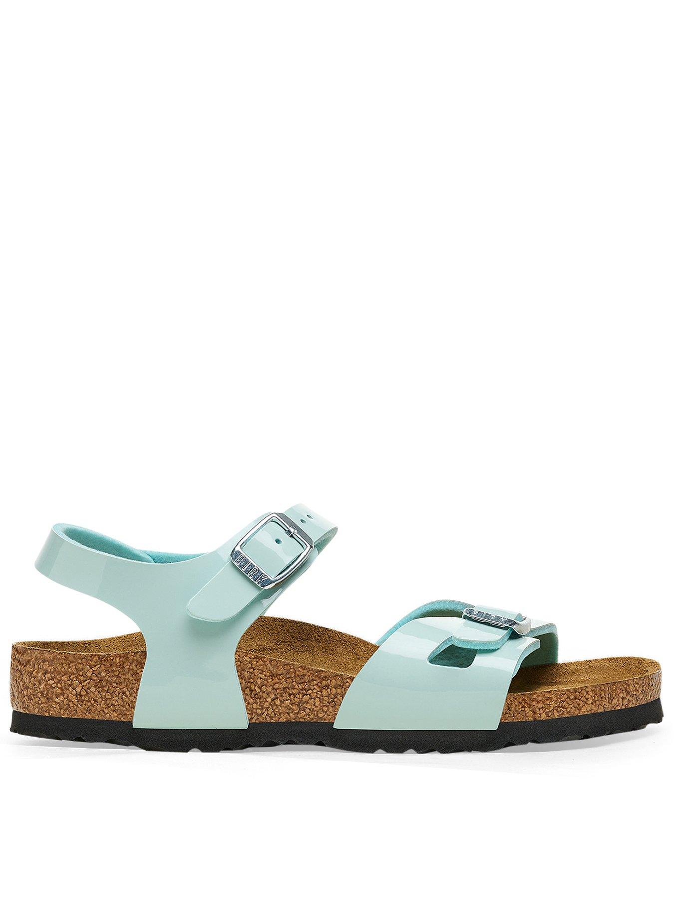 Birkenstock KIDS RIO PATENT SURF GREEN SANDAL littlewoods