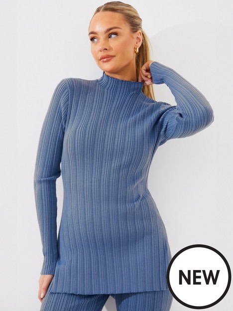 in-the-style-high-neck-rib-knitted-co-ord-jumper