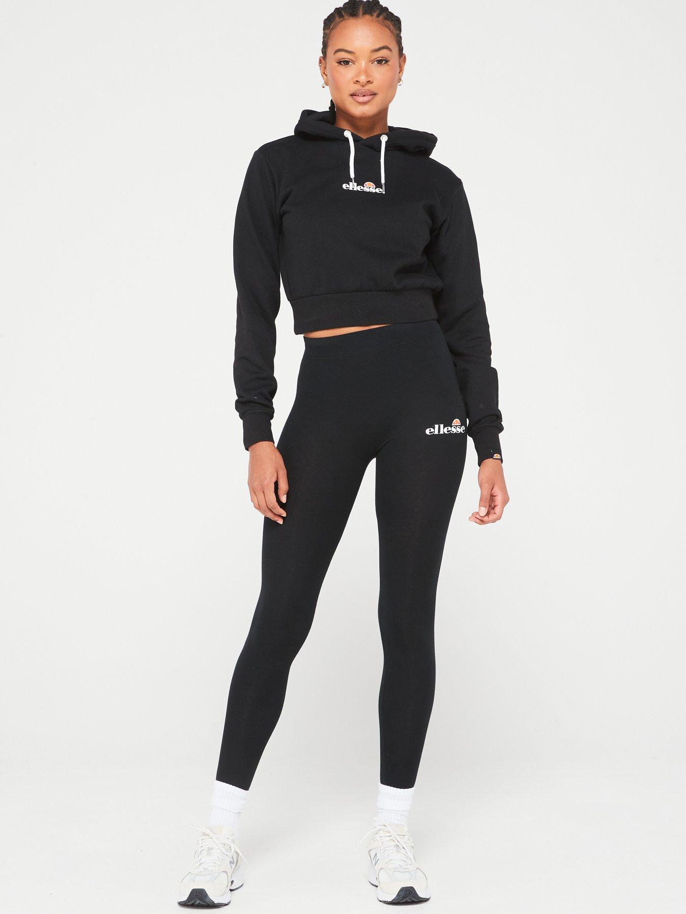 Ellesse Women's Vilanova Leggings & Crop Hoodie Tracksuit - Black