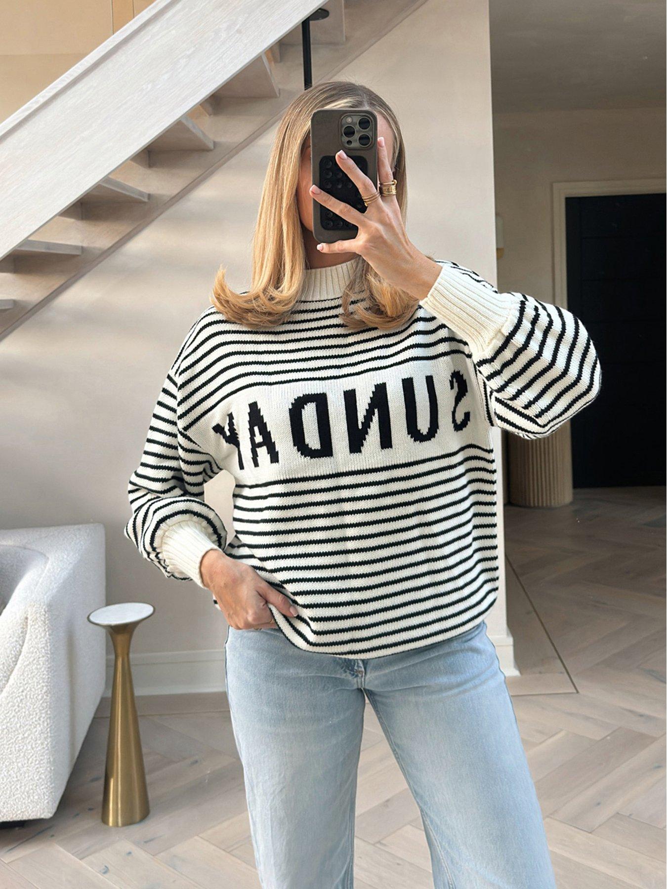 Tommy hilfiger block sales stripe oversized sweater