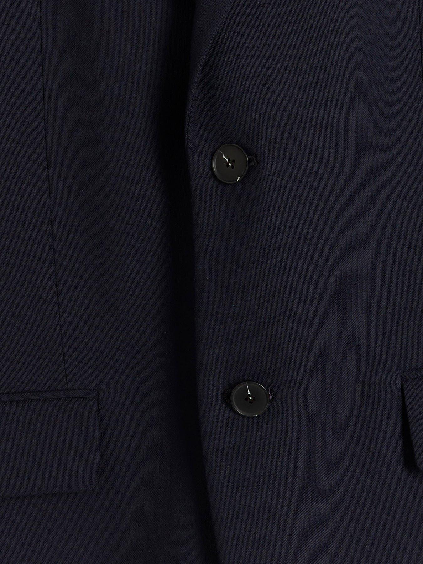  image of river-island-plain-single-breasted-slim-suit-jacket-navy