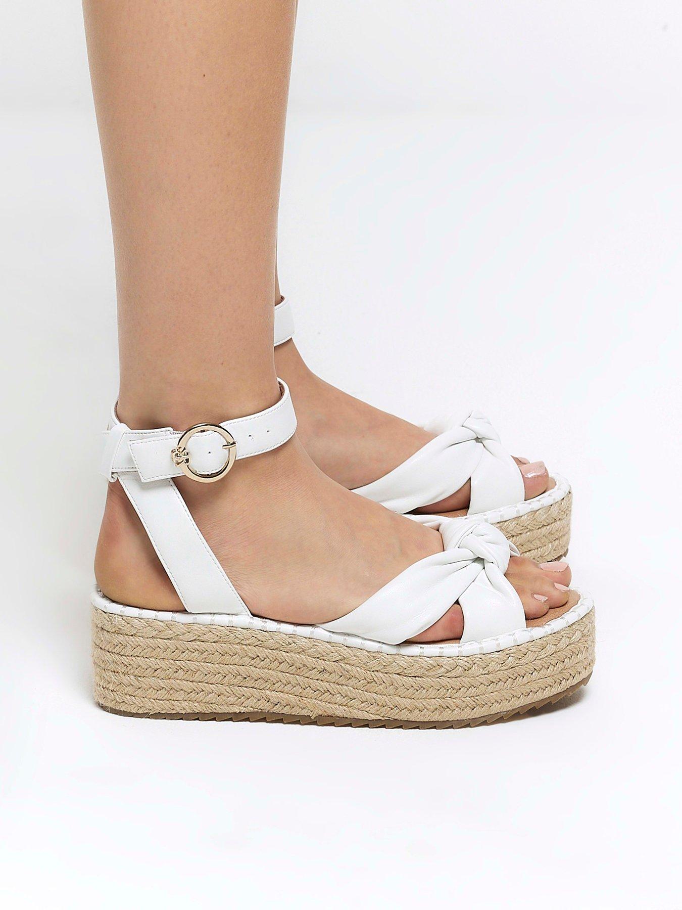 Two Part Espadrille Sandal White