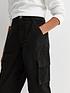  image of new-look-915-girls-black-straight-leg-cargo-pocket-trousers