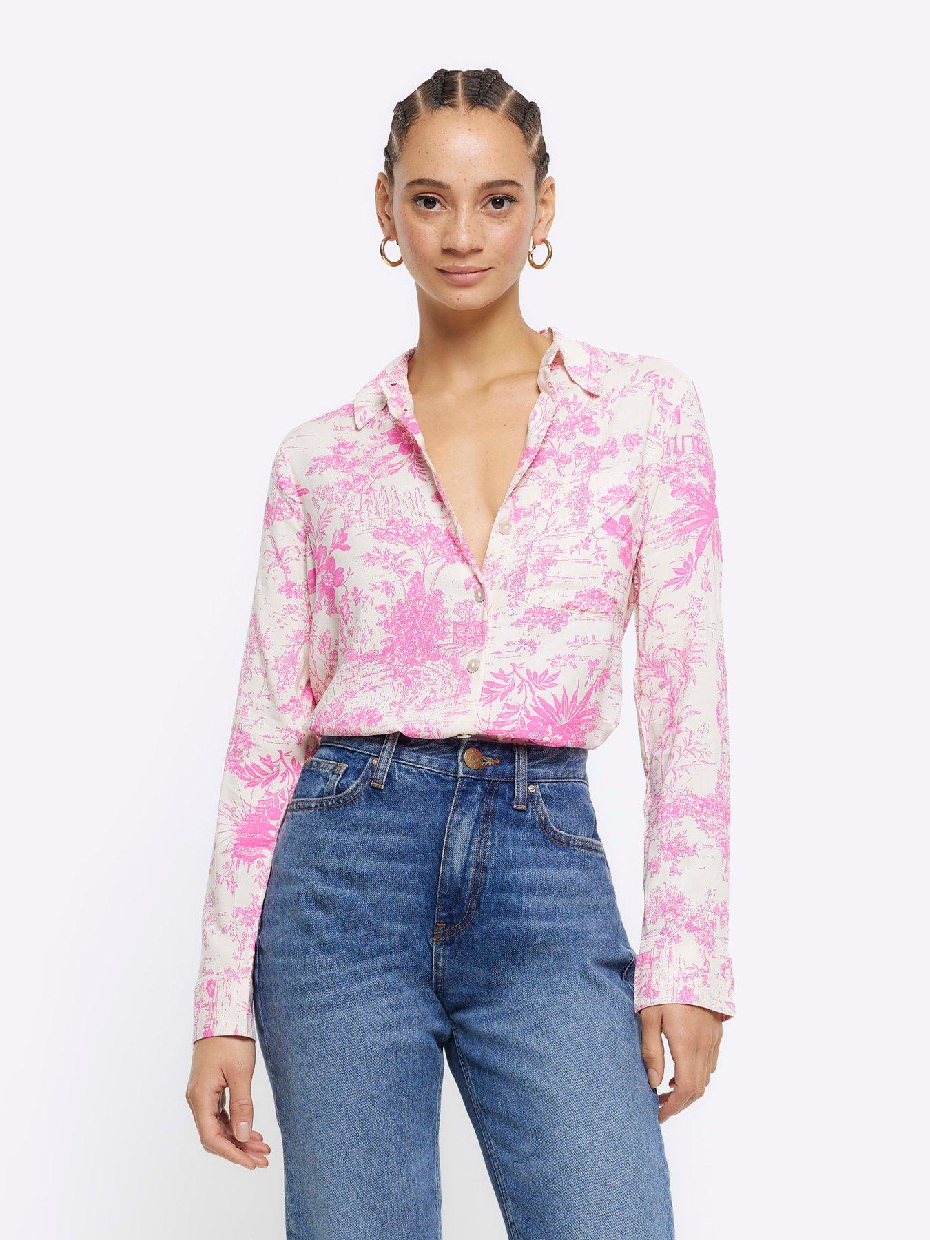 River Island Printed Shirt - Bright Pink | littlewoods.com