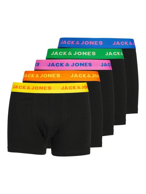 jack-jones-junior-boys-5-pack-leo-solid-trunks-black