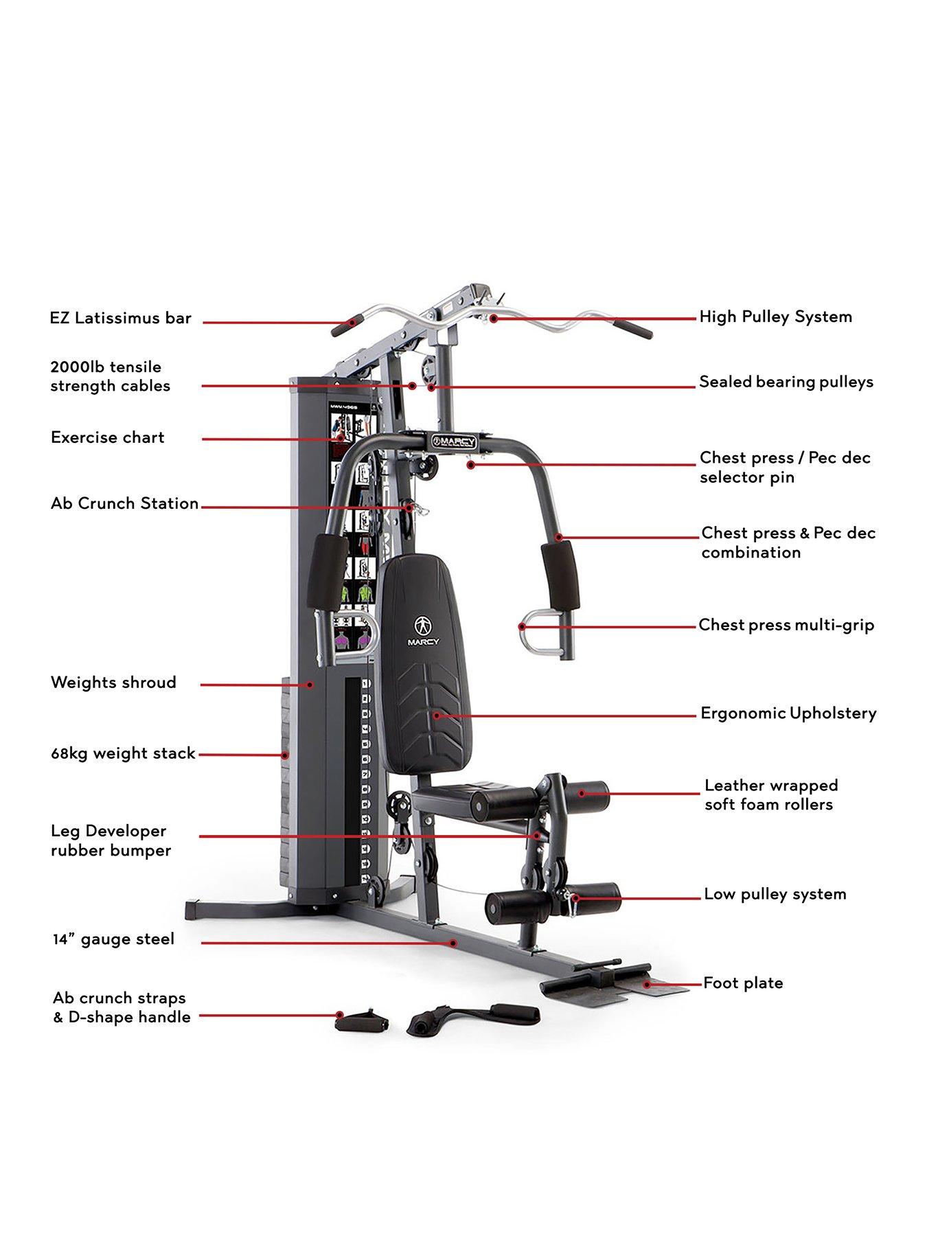 Marcy MWM-4965 Home Multi Gym with 68 kg Weight Stack Littlewoods