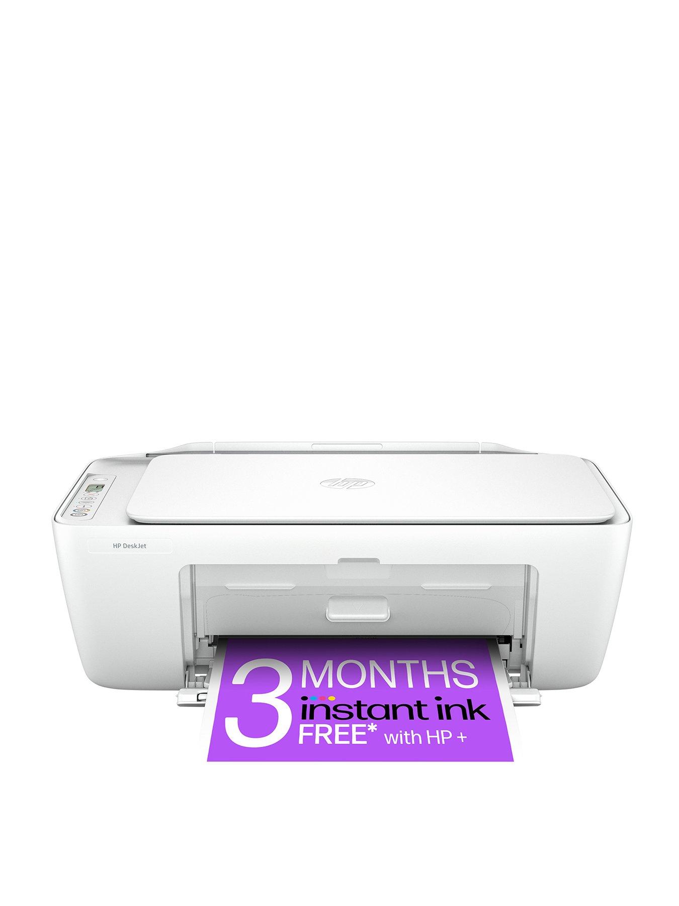 HP DeskJet 2810e All-in–One Wireless Colour Printer with 3 months of Instant Ink Included with HP+ - White