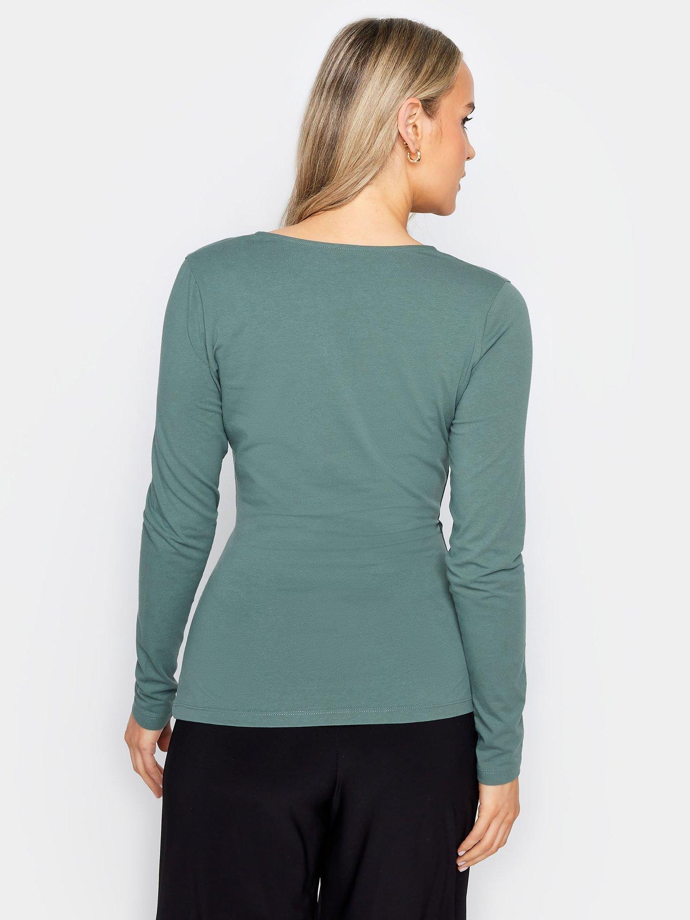 Long Tall Sally Sage Green Jersey Wrap Top