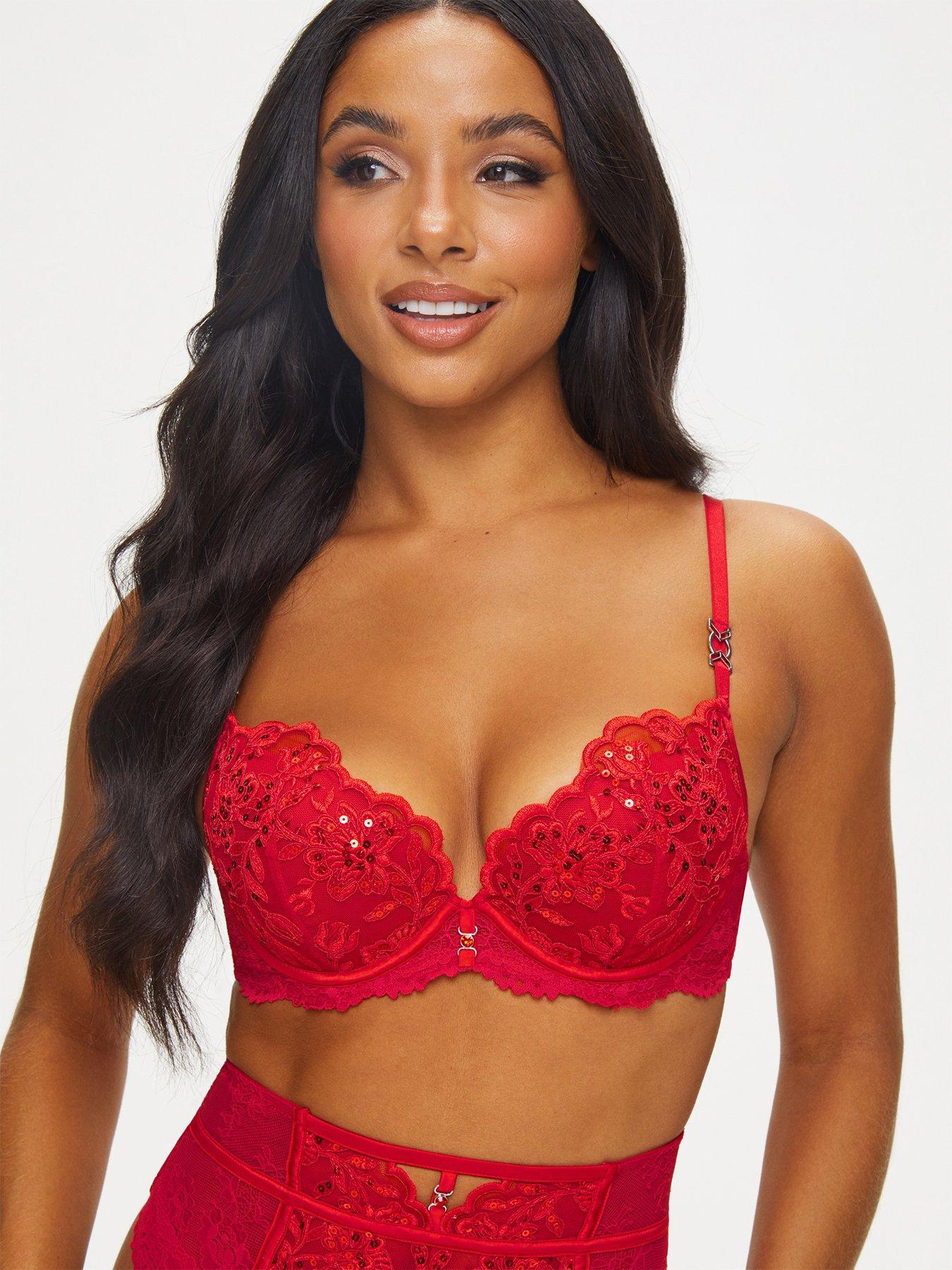 Superboost Lace Non Padded Plunge Bra - Rose Red