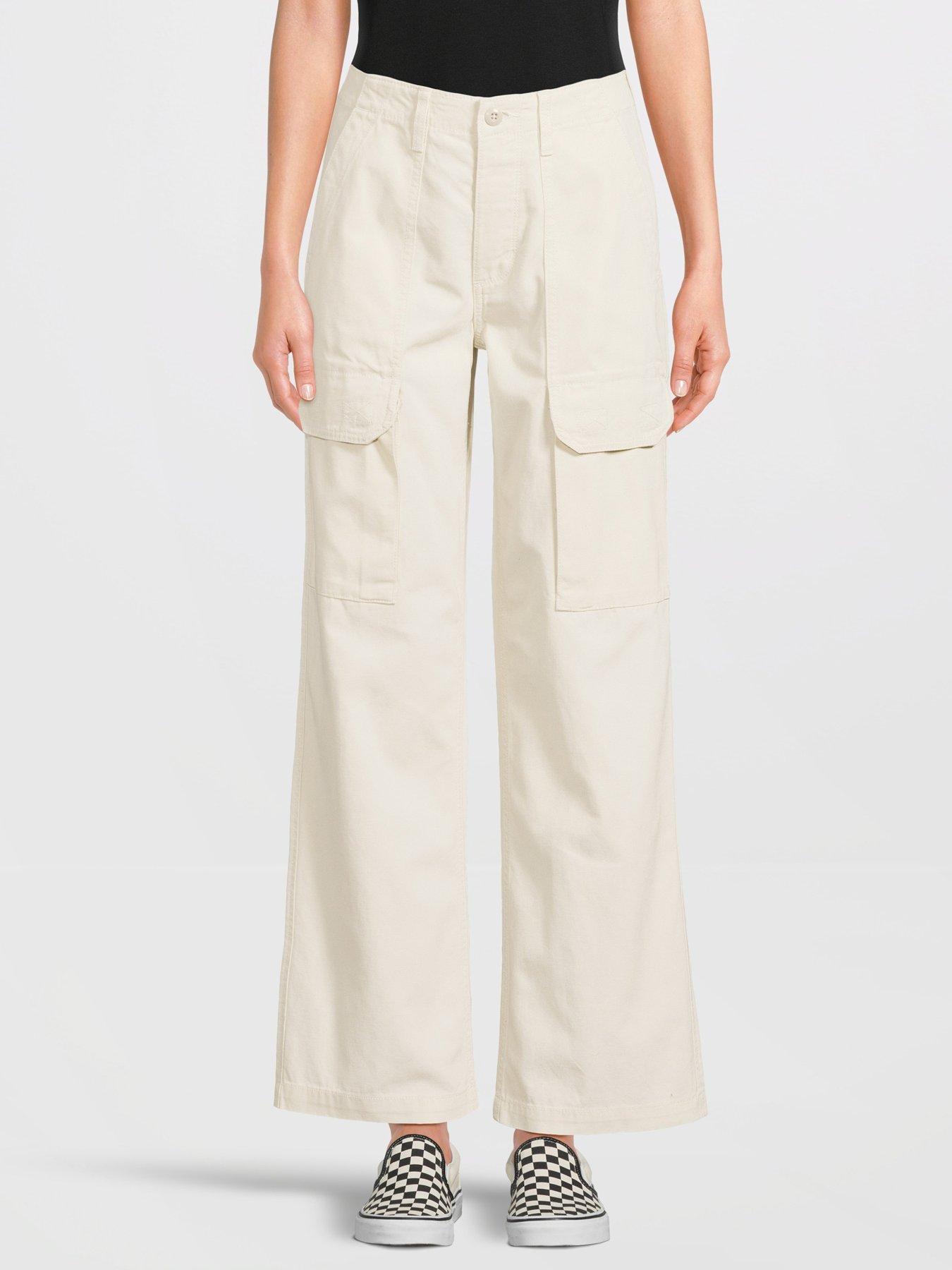 undefined Womens Arroyo Wide Leg Cargo Pant - Beige