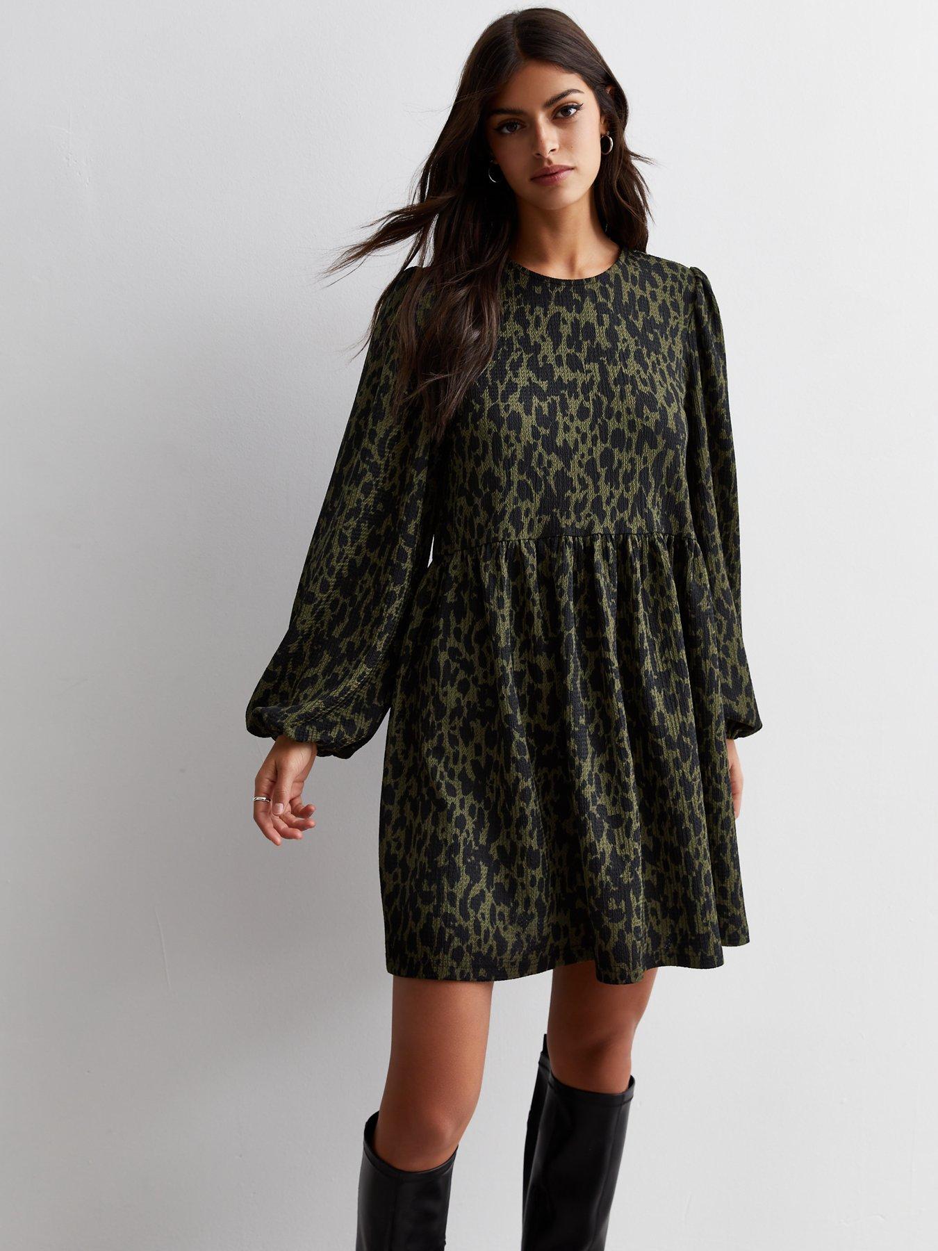 Dark Green Lace Long Sleeve Bodycon Mini Dress