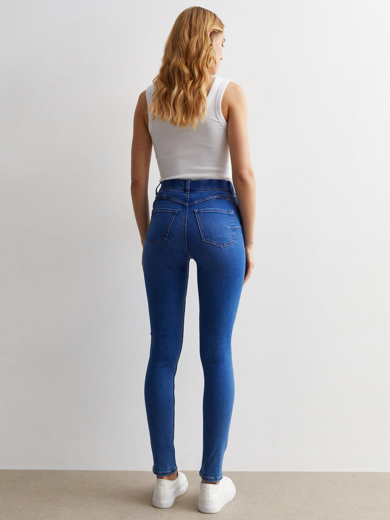 Mid Rise Jegging New Look New Look Bright Blue Mid Rise Lift Shape