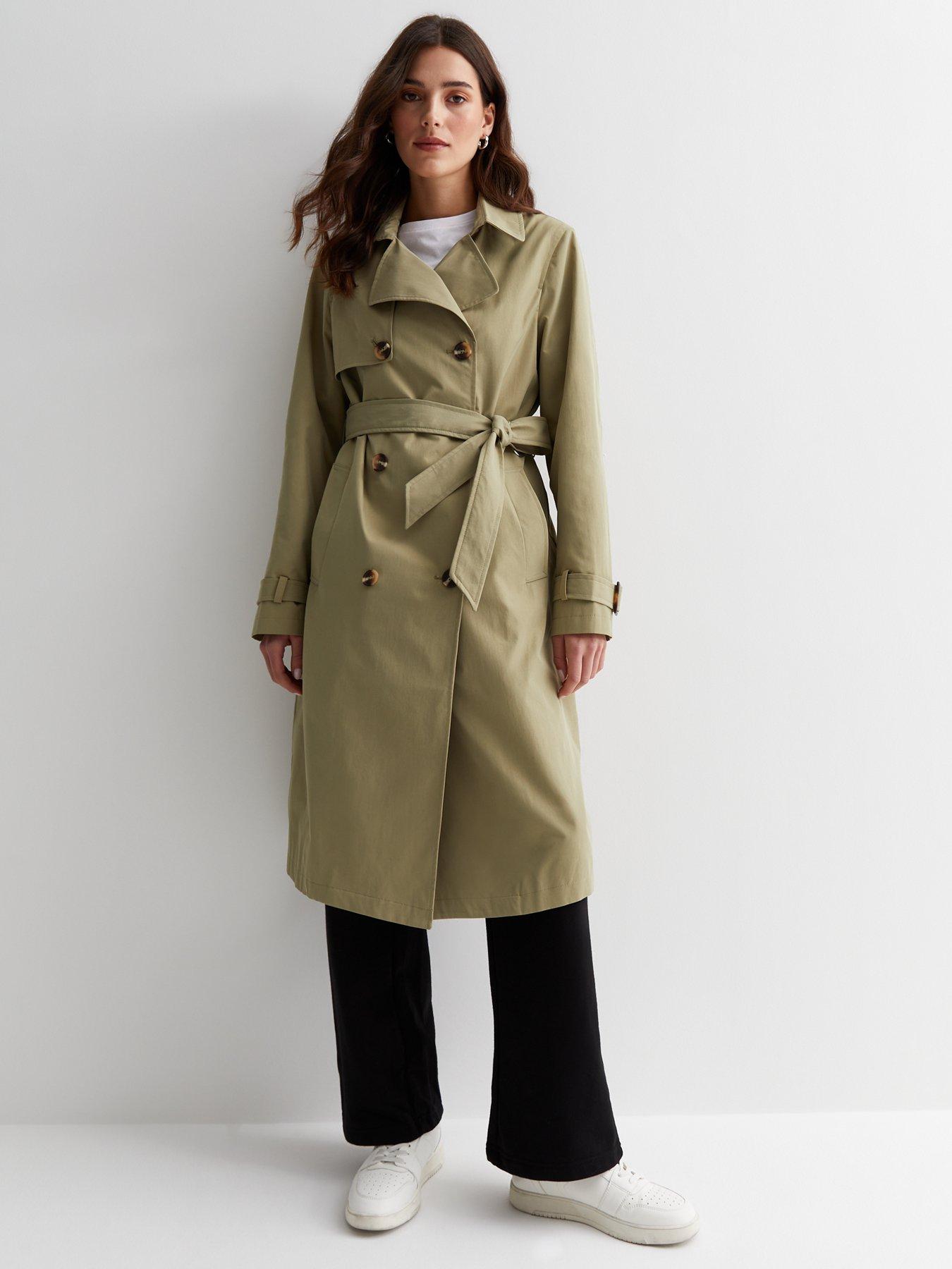 Olive Formal Belted Trench Coat