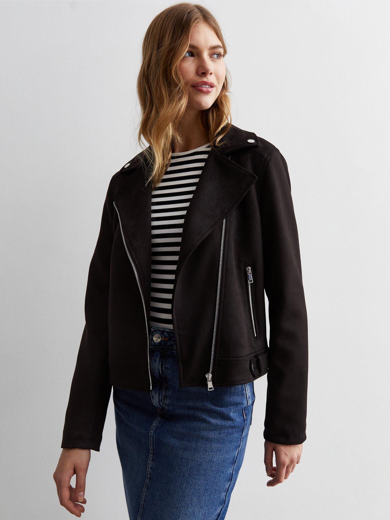 Suede look deals biker jacket