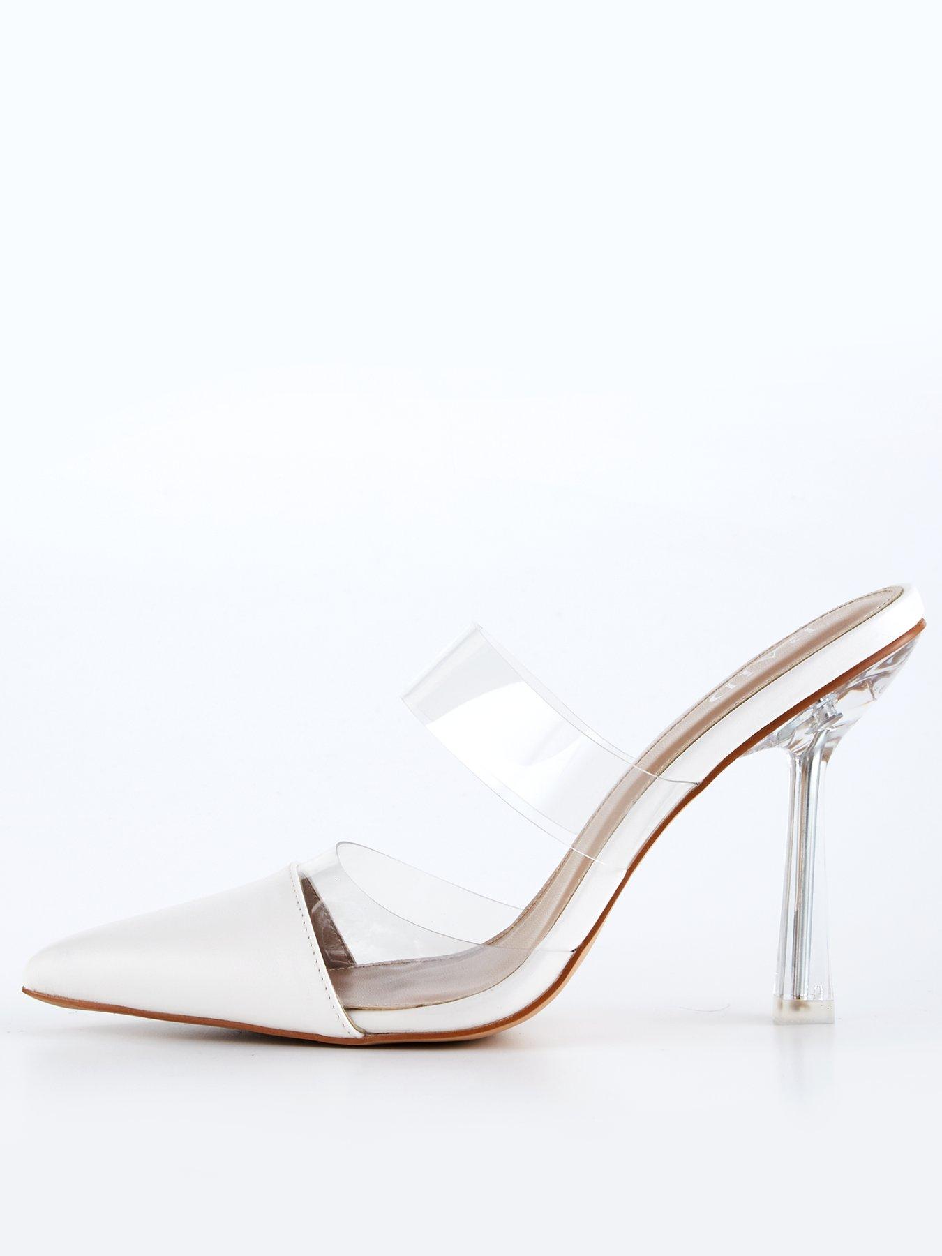 Pointed toe perspex heels sale