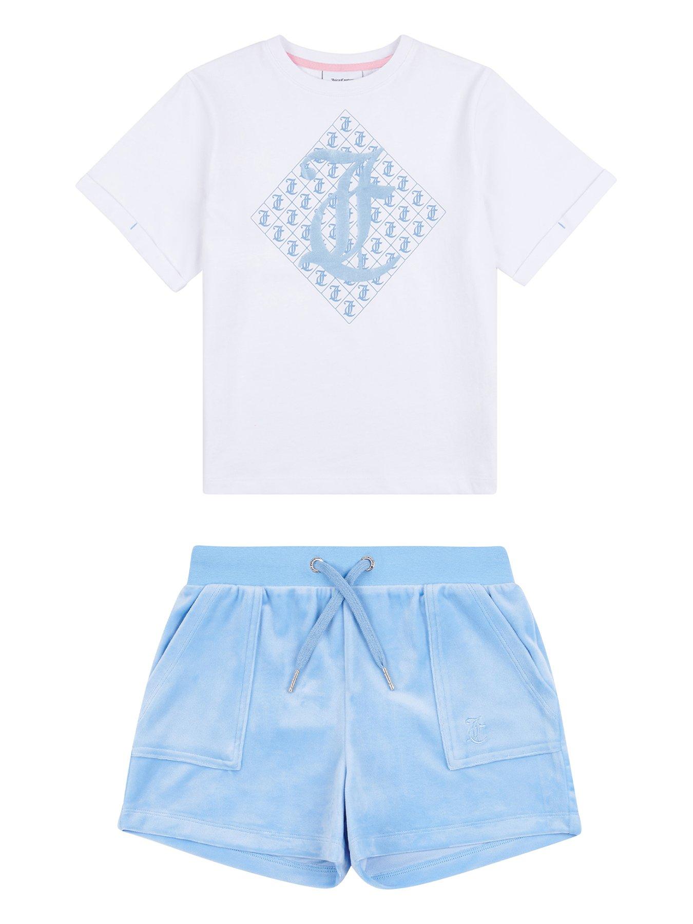 Juicy Couture Girls Diamond Tee And Velour Short Set - Della Robbia ...