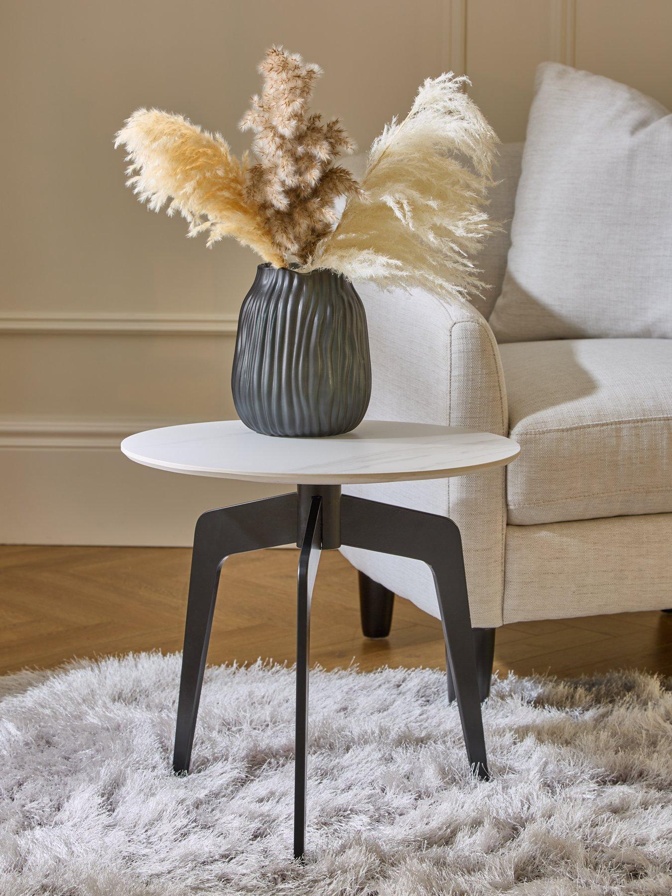 Very Home Stiletto Ceramic Top Side Table - White