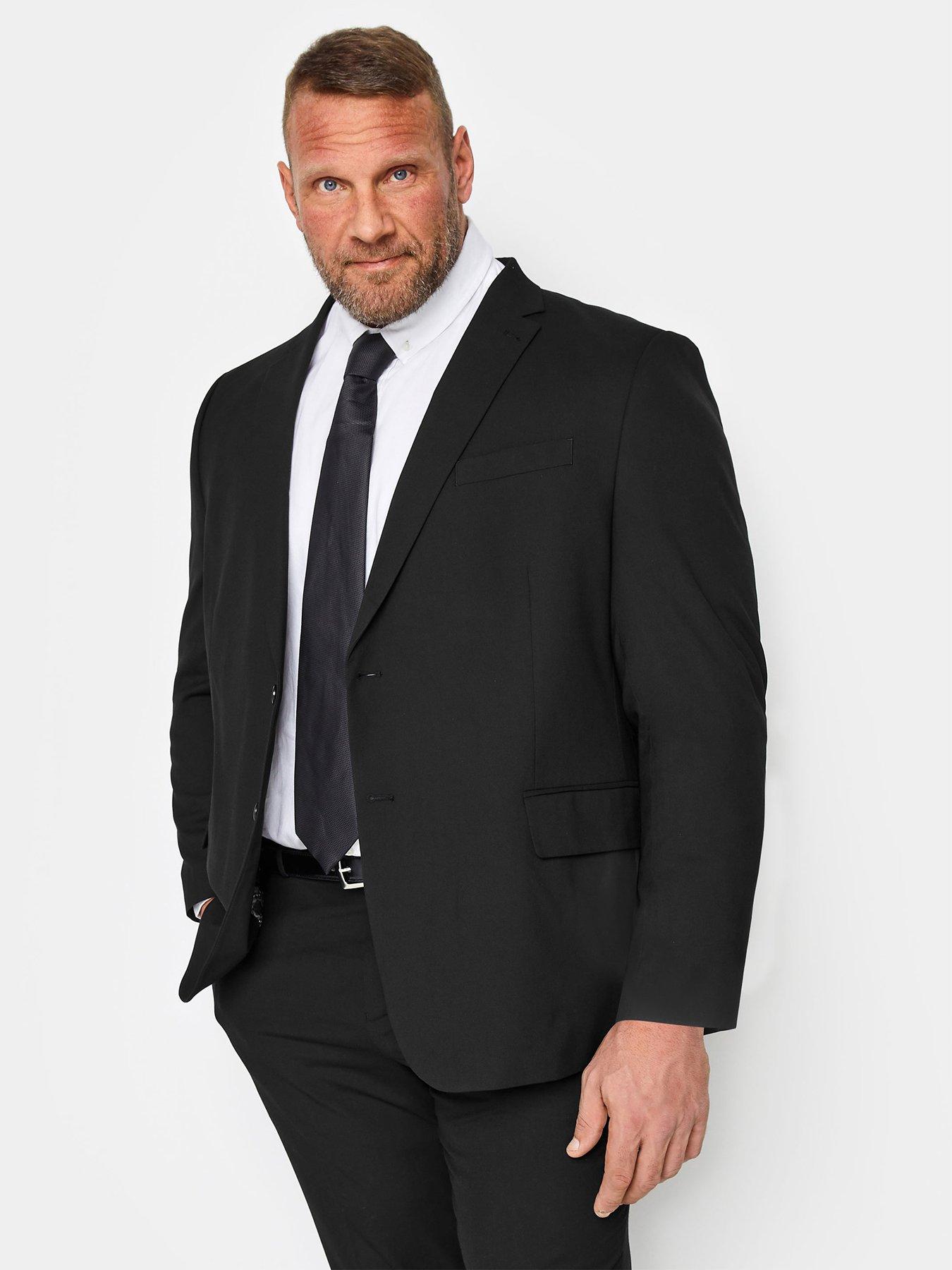 front image of badrhino-plain-suit-jacket-black