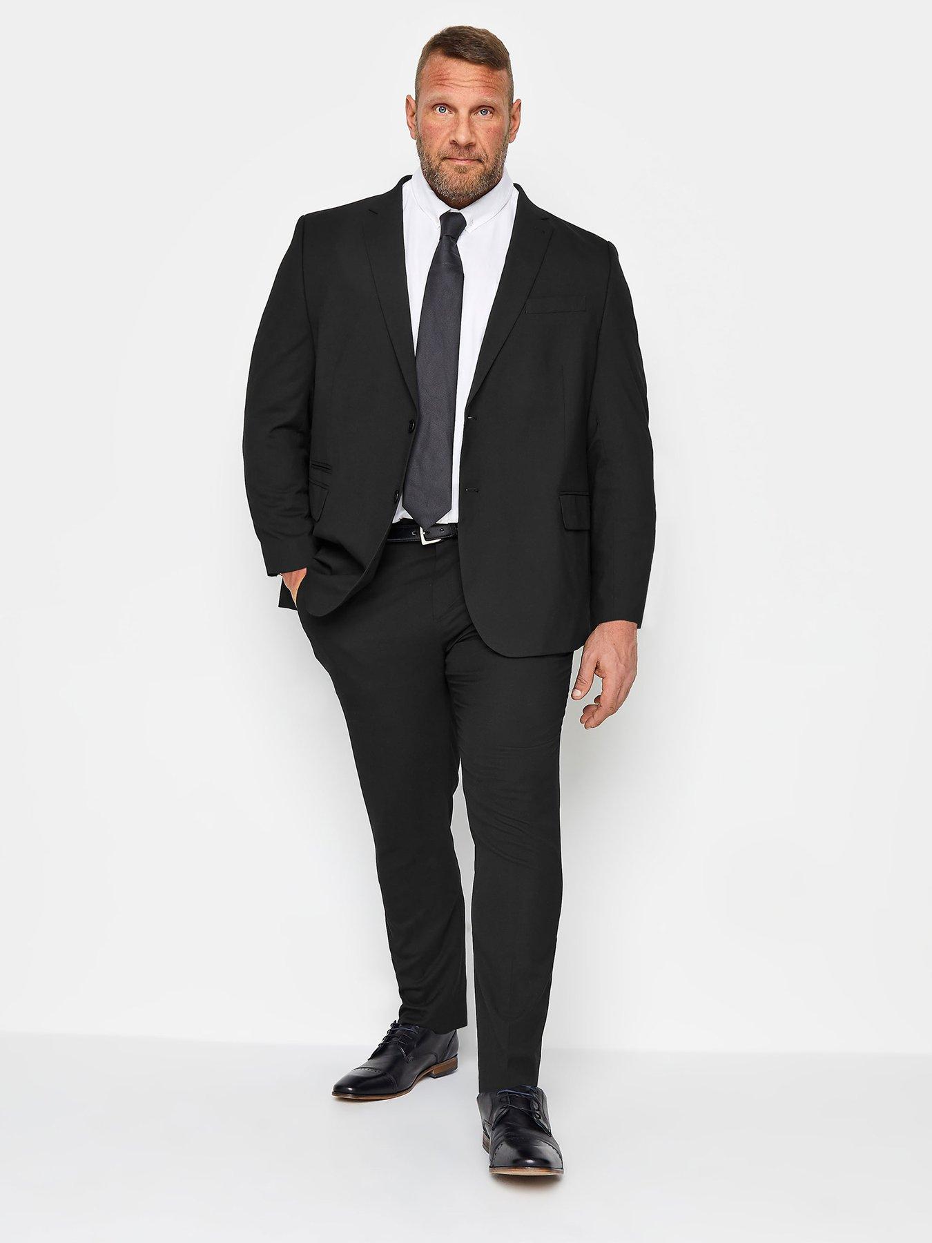 back image of badrhino-plain-suit-jacket-black