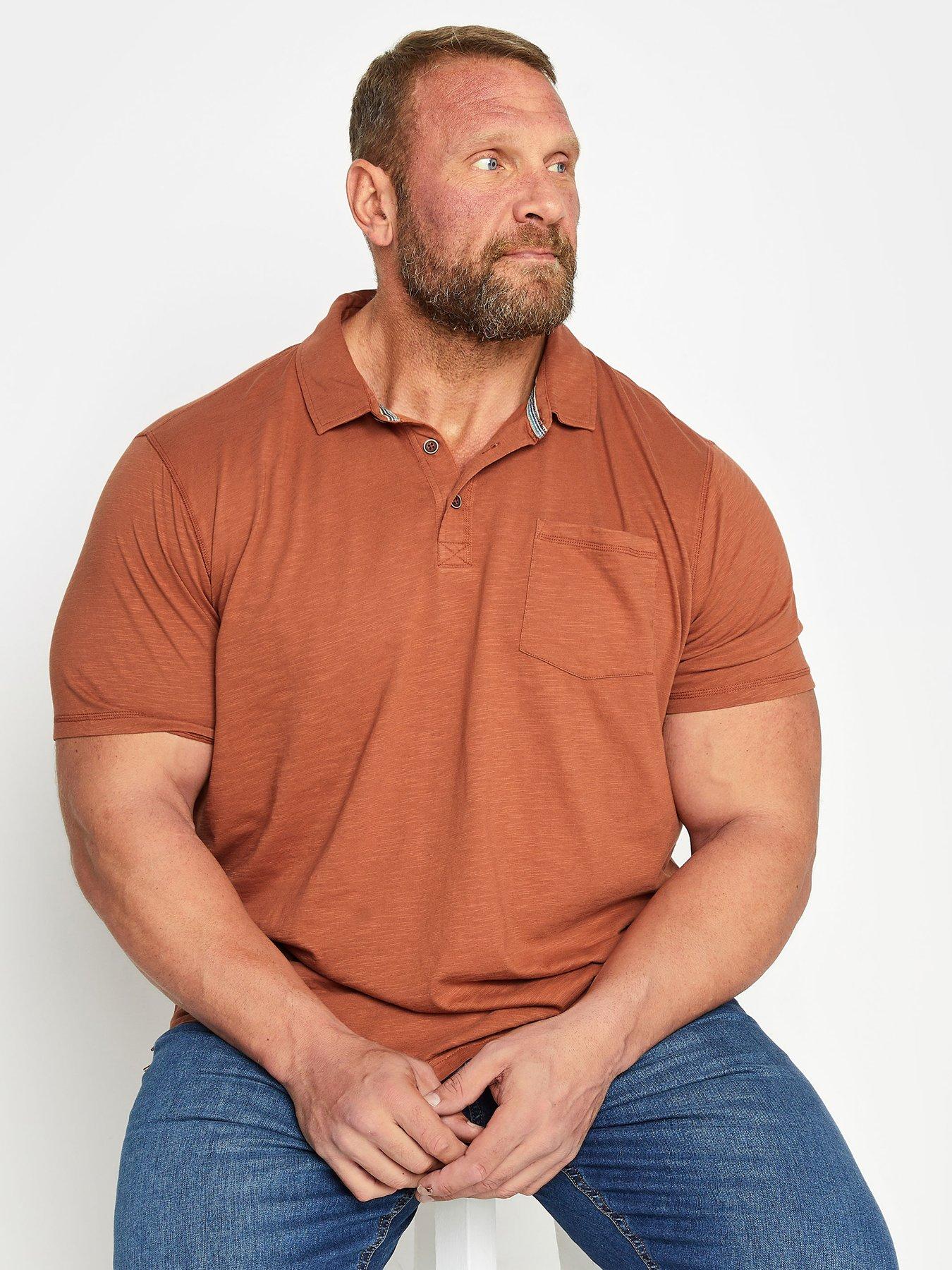 undefined Short Sleeve Slub Polo Shirt - Brown