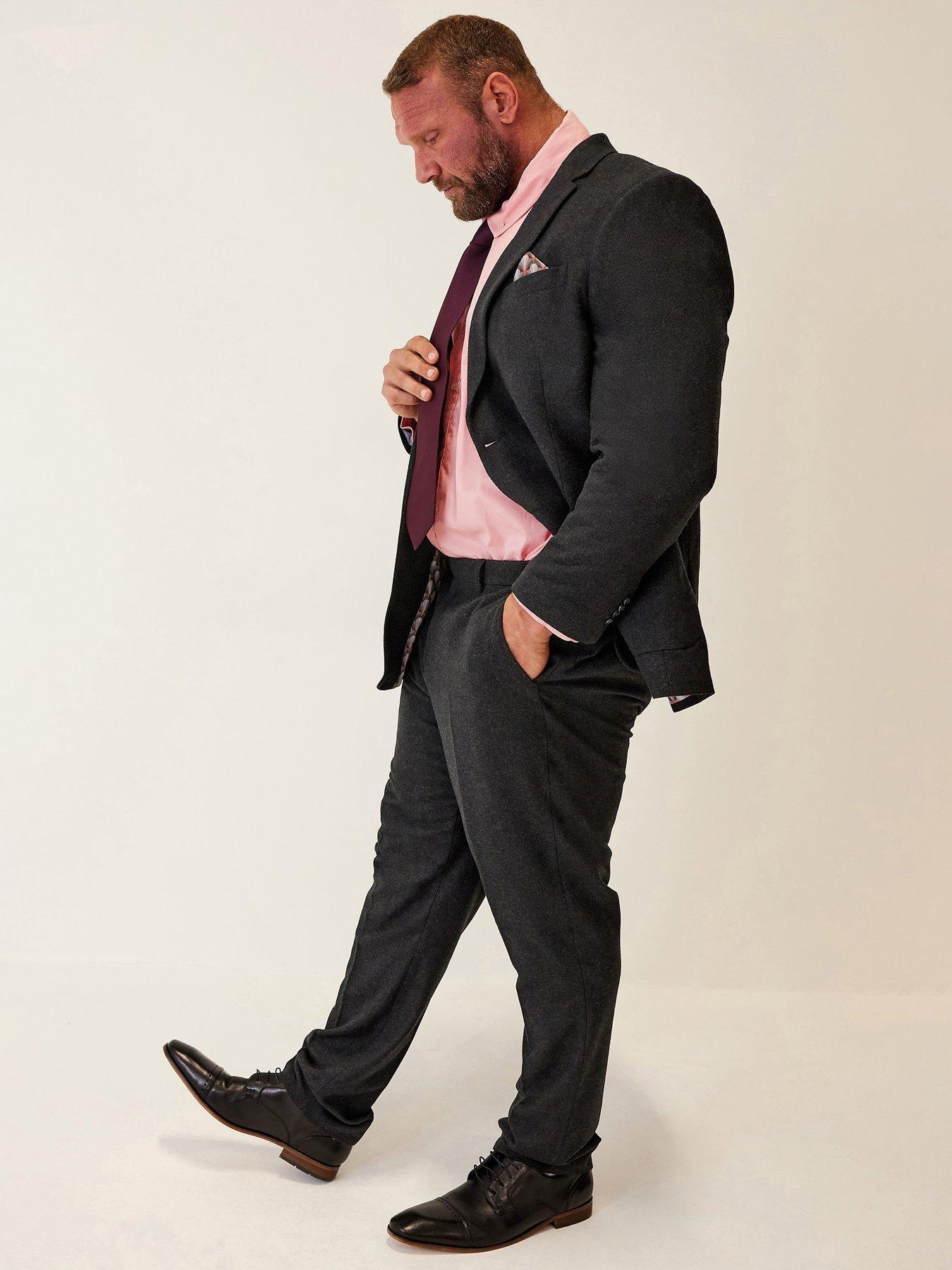 Image 2 of 2 of BadRhino Tweed Wool Mix Suit Jacket - Grey