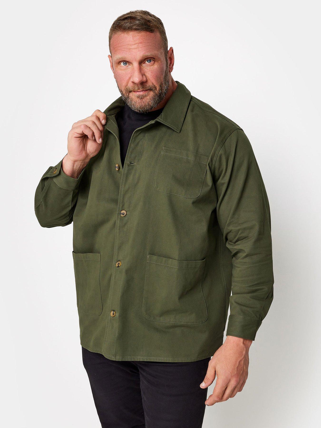  image of badrhino-woven-overshirt-green