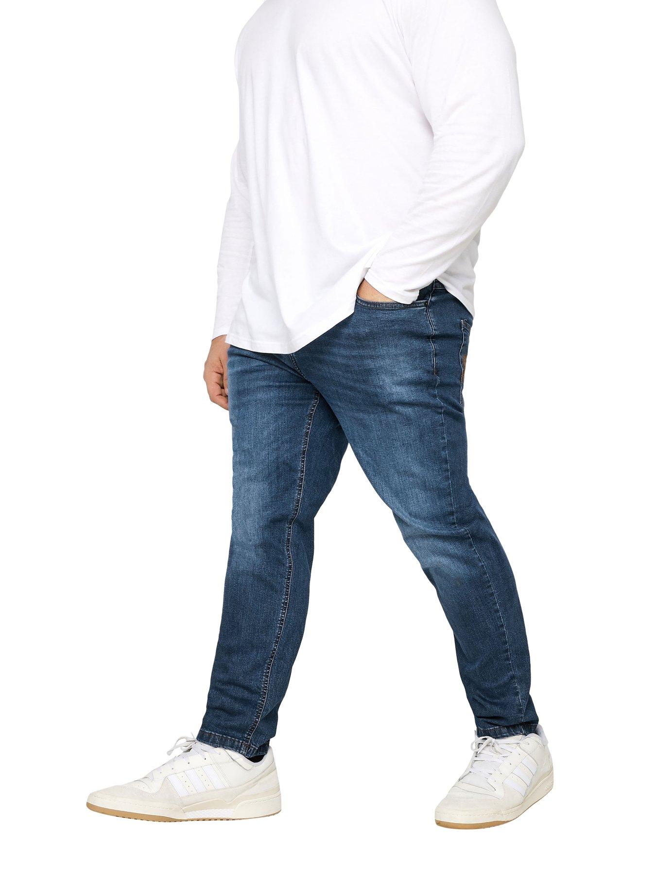  image of badrhino-mid-rinse-denim-jeans-32-leg-length