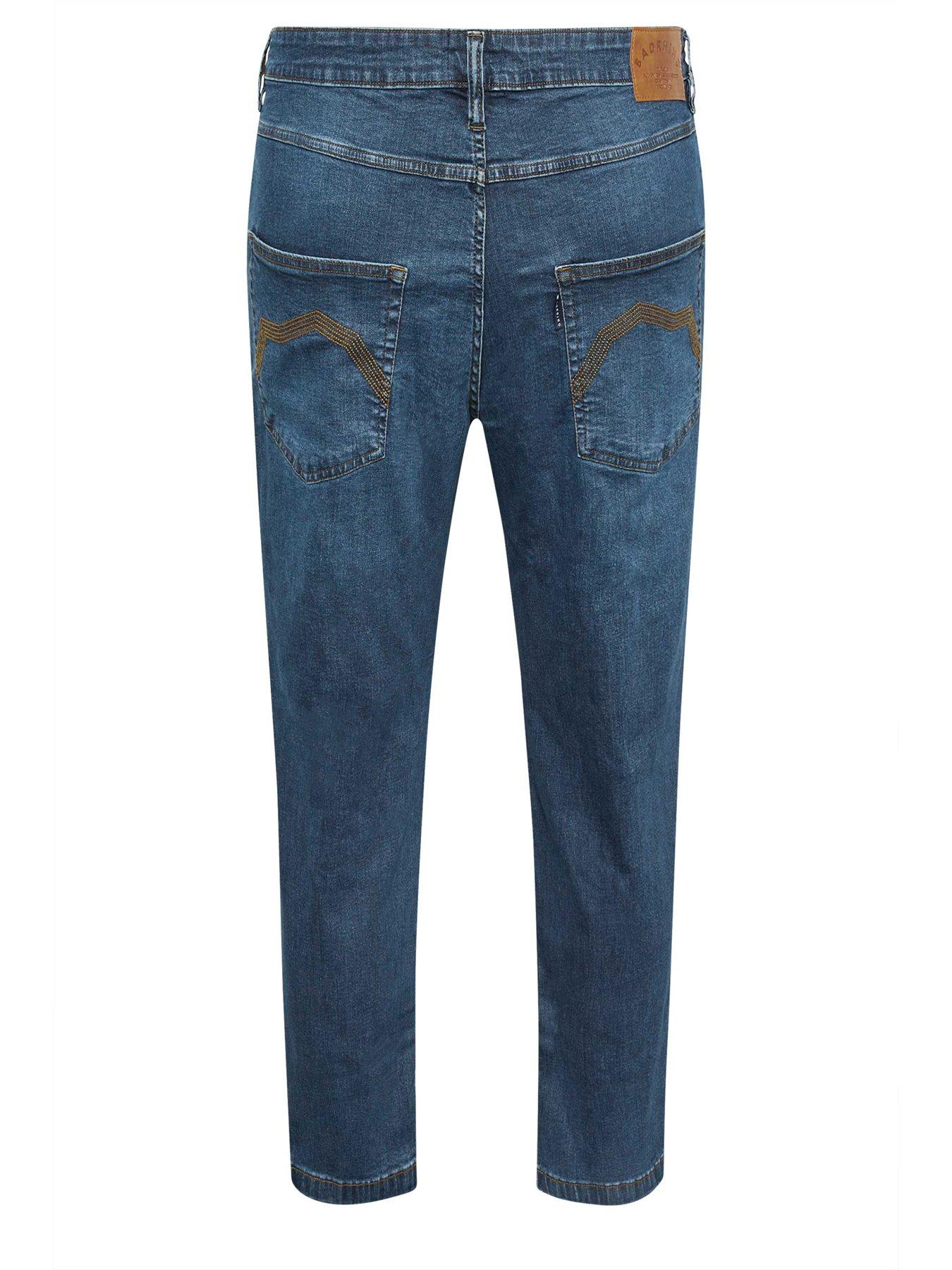  image of badrhino-mid-rinse-denim-jeans-32-leg-length