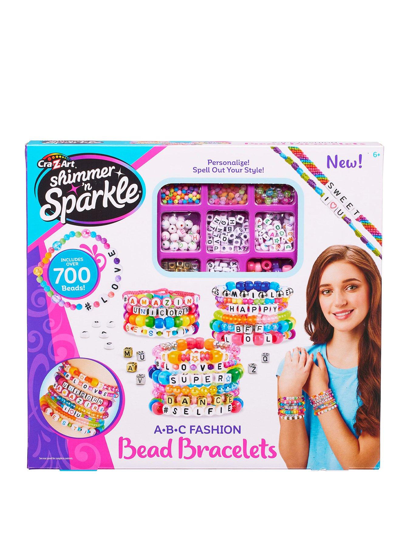 Shimmer & Sparkle ABC Fashion Bead Bracelets