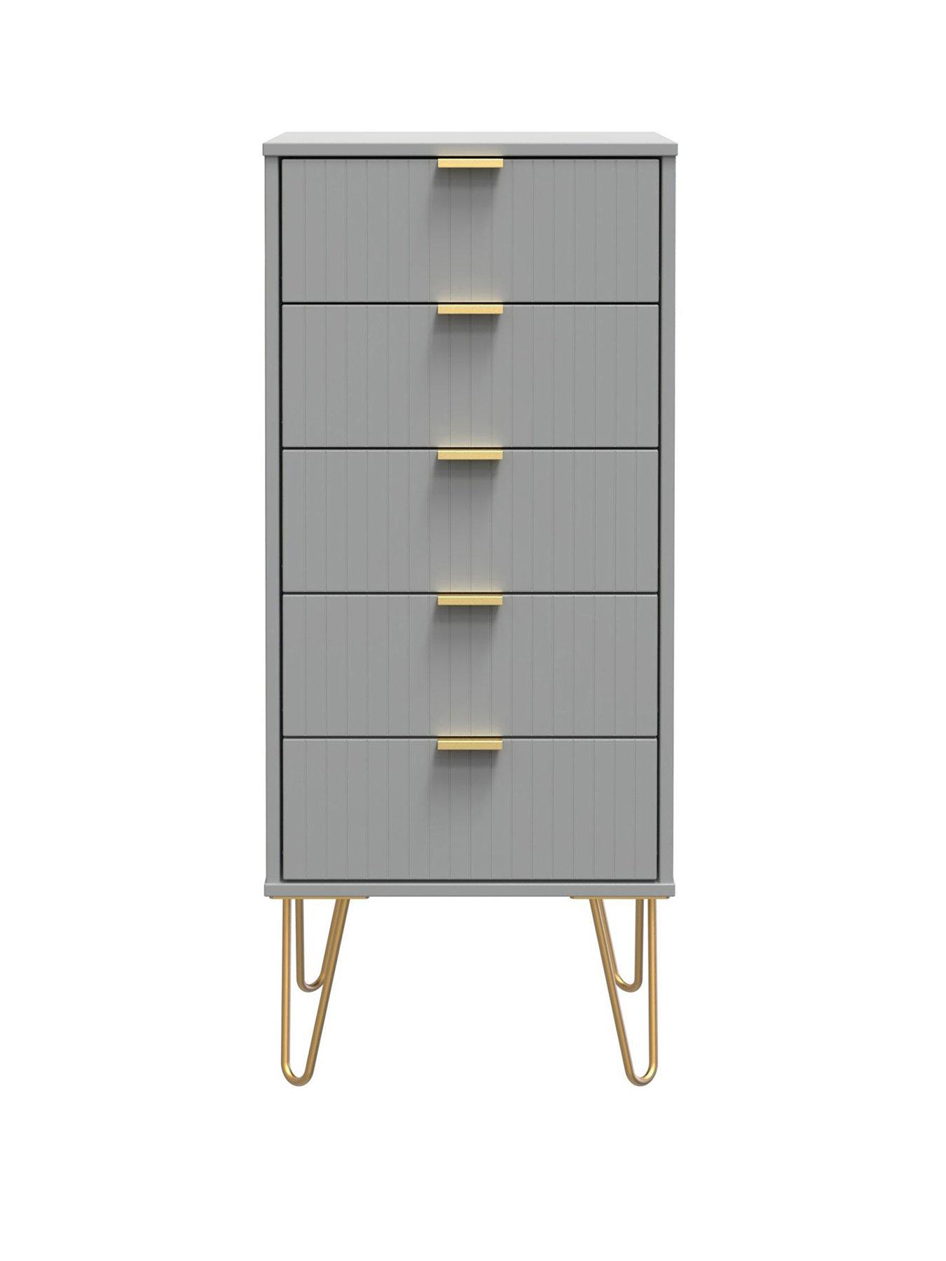 image of swift-andie-ready-assemblednbsp5-drawer-tallboy-grey