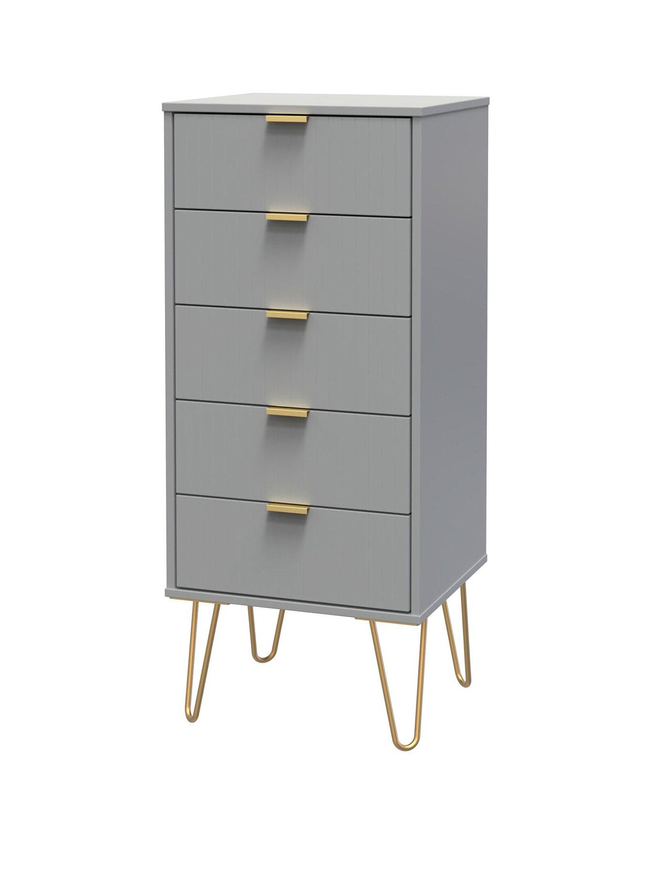  image of swift-andie-ready-assemblednbsp5-drawer-tallboy-grey
