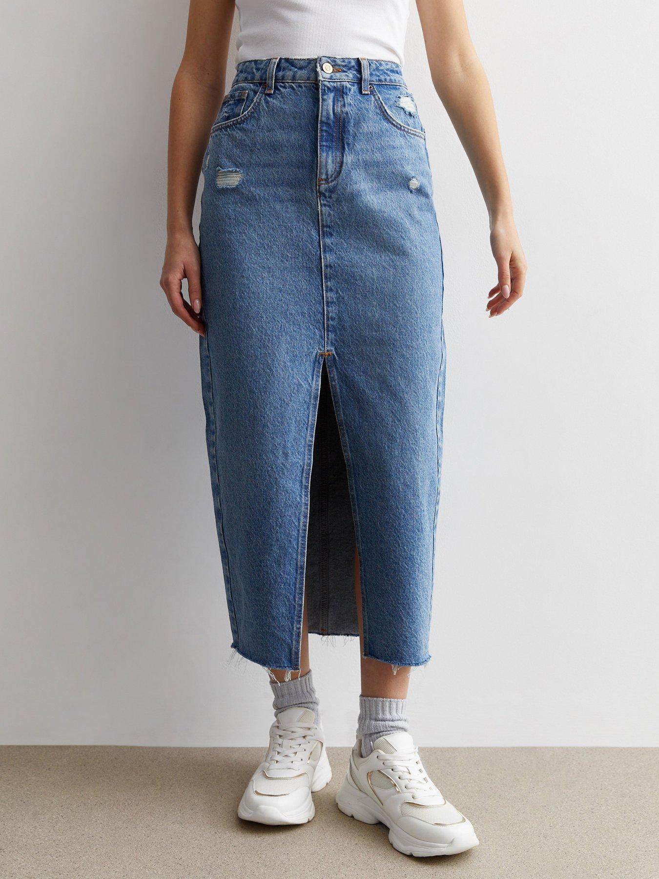 High waisted denim skirt new look best sale