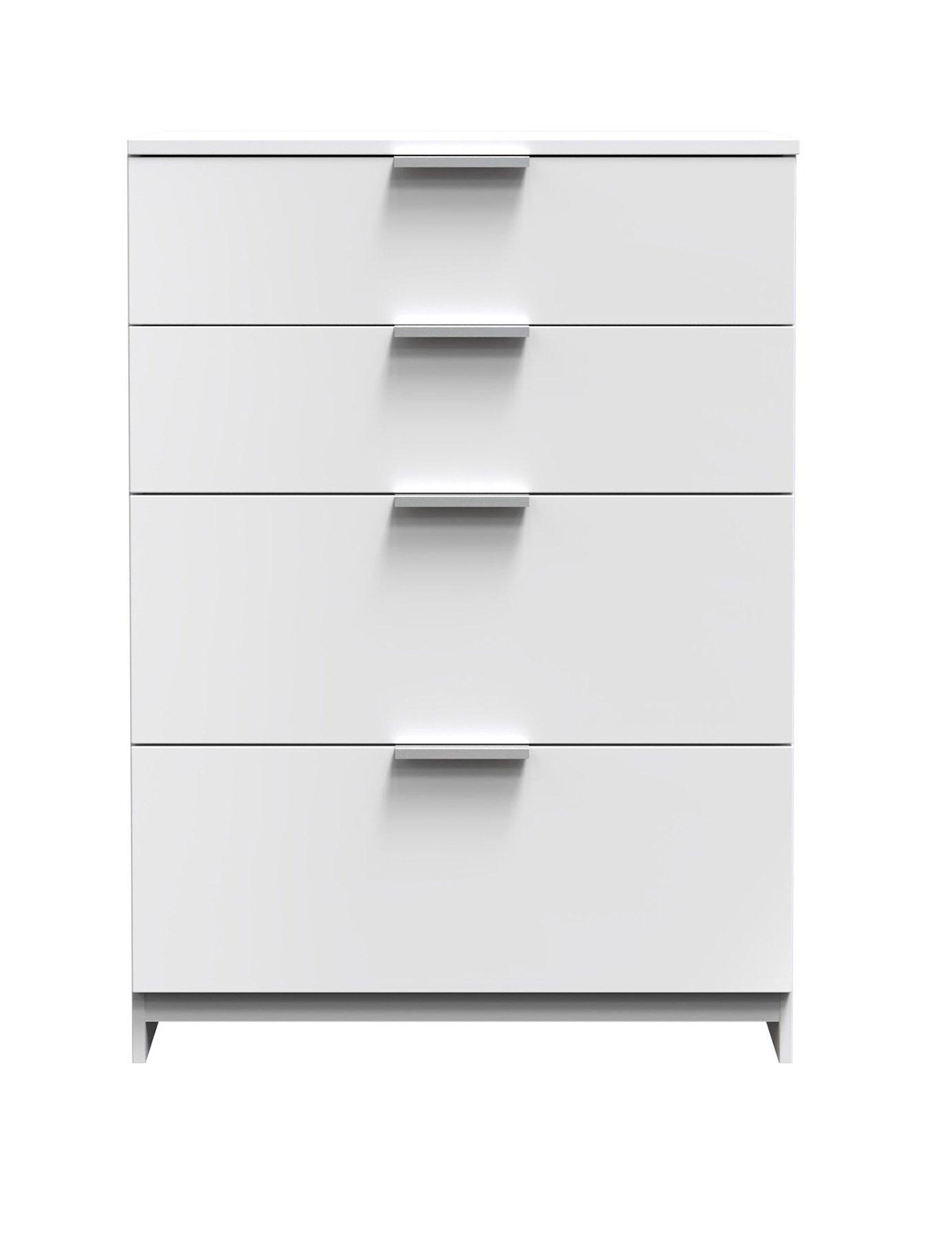 SWIFT Adair Ready Assembled 4 Drawer Deep Chest - Matt White