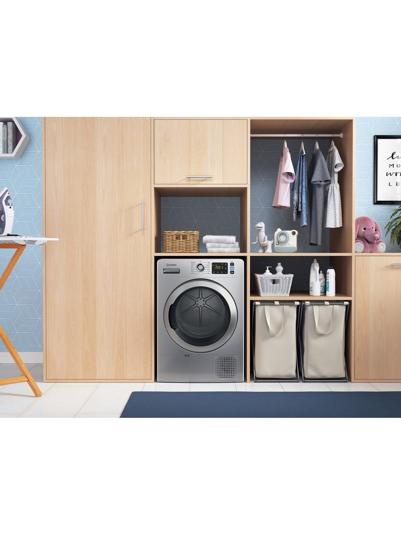  image of indesit-pushampgo-ytm1182ssxuk-8kg-heat-pump-freestanding-tumble-dryer-silver