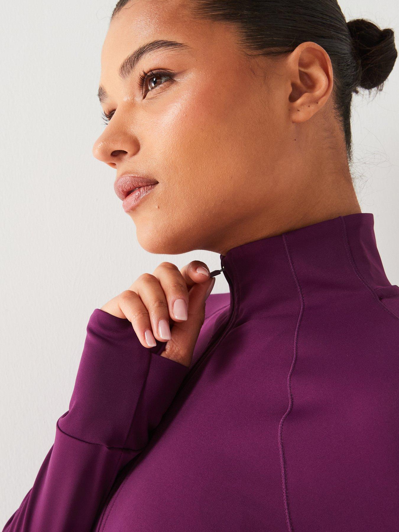 Image 4 of 6 of Gym + Coffee Women's Training Aurora Mid Layer Jacket - Burgundy