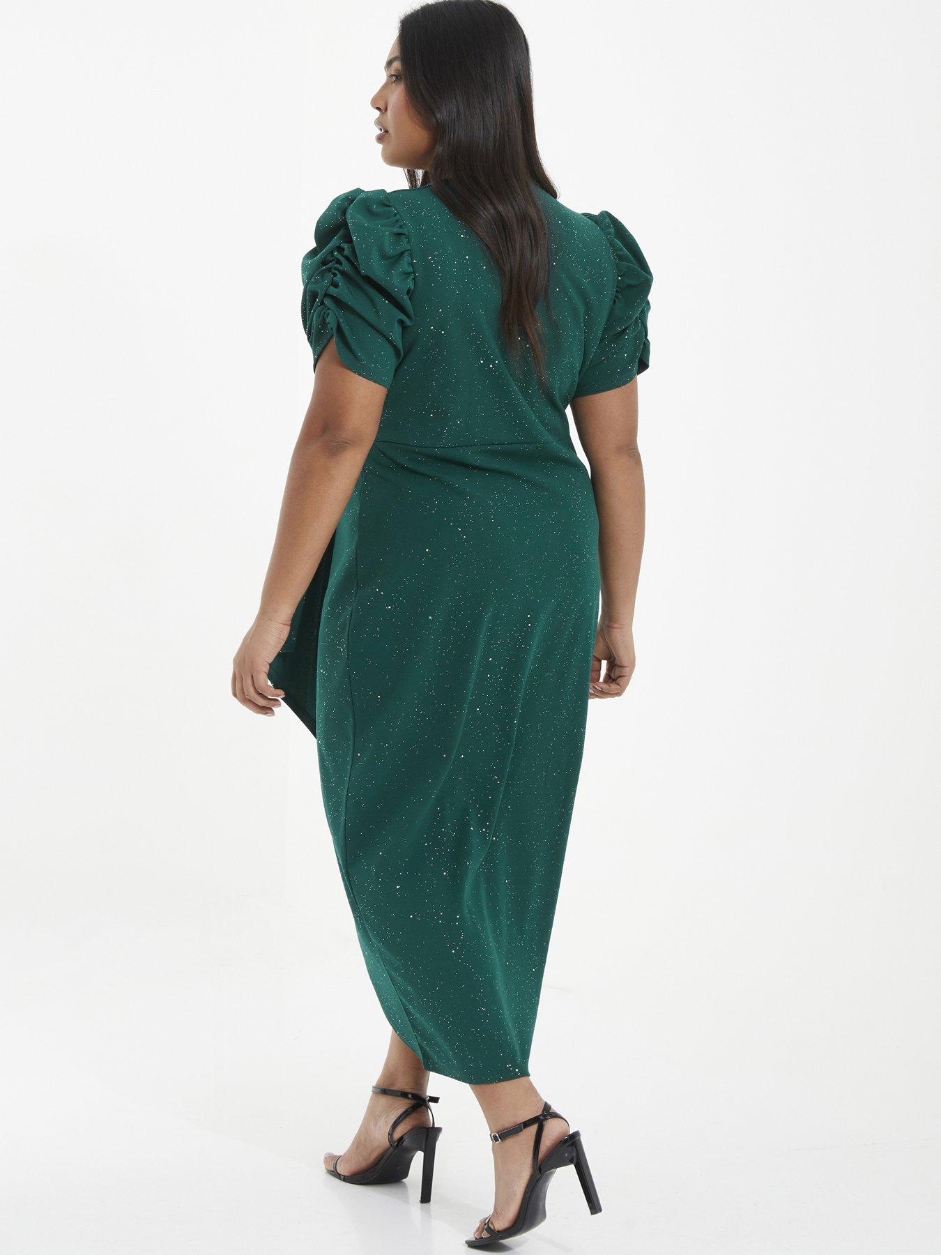 Bottle green best sale wrap dress