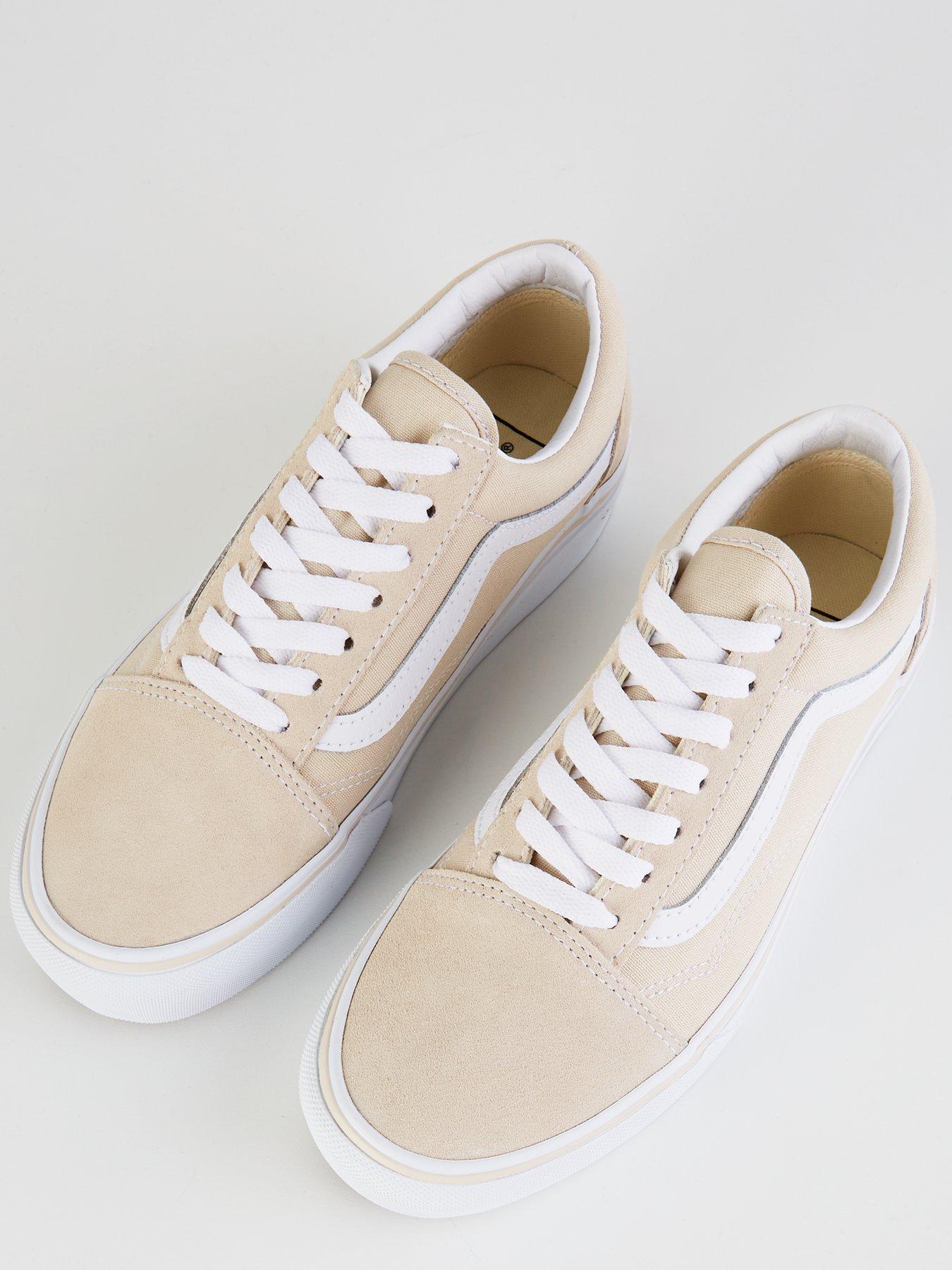 Vans Womens Old Skool Platform Trainers Blue Beige Littlewoods