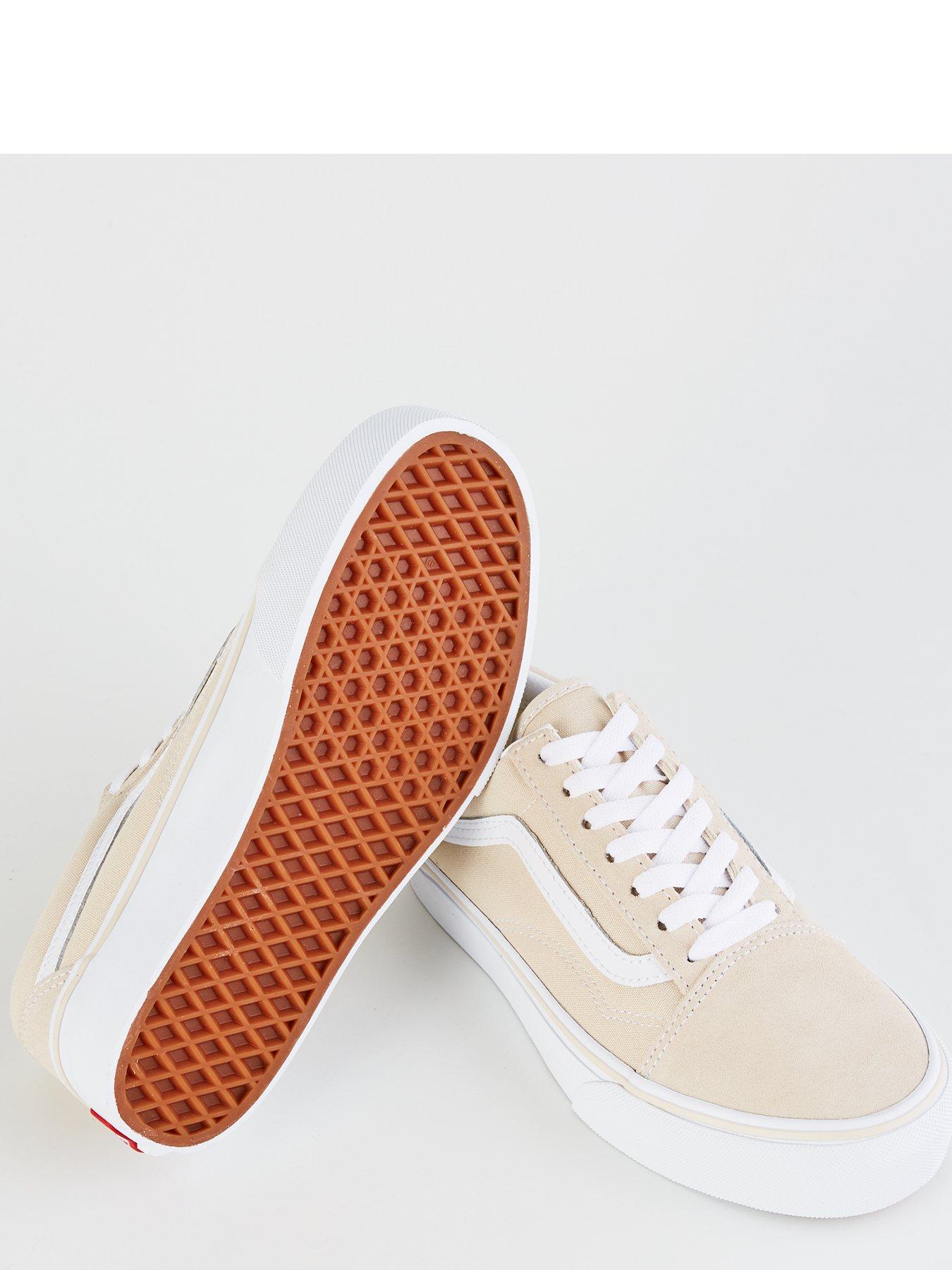Vans Womens Old Skool Platform Trainers Blue Beige Littlewoods