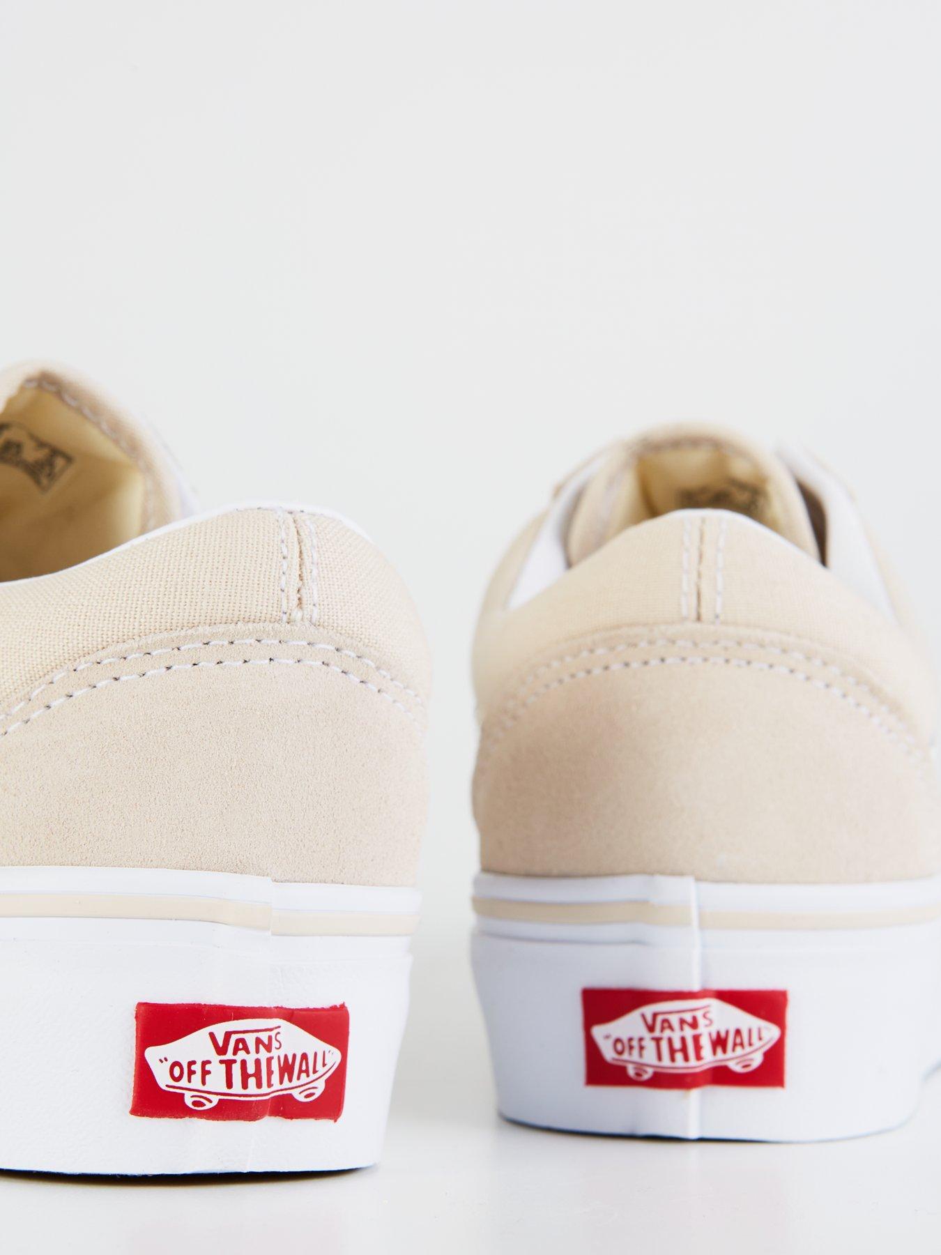 Vans Womens Old Skool Platform Trainers Blue Beige Littlewoods