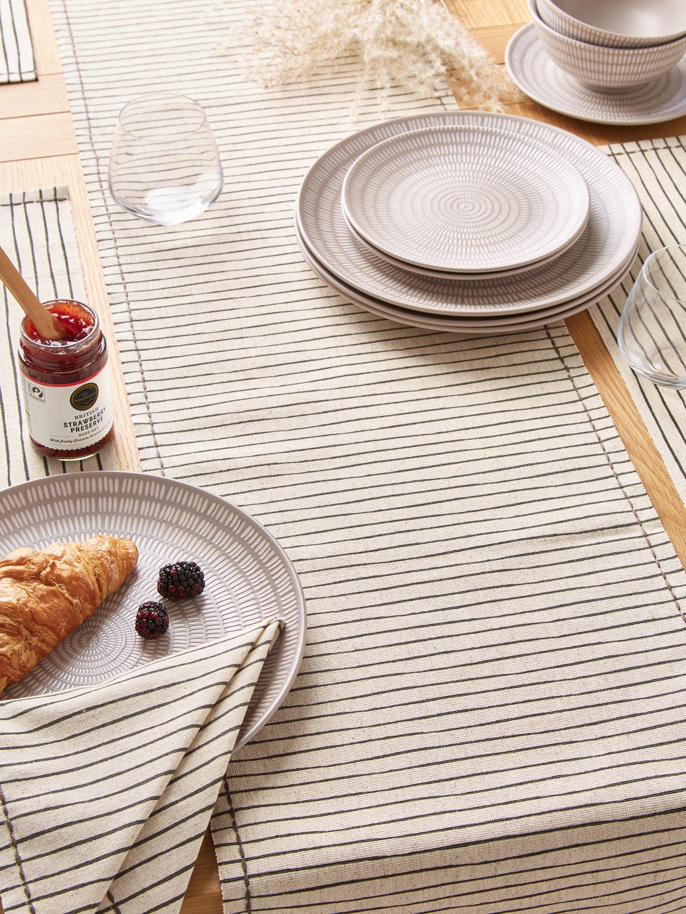 Image 1 of 4 of Very Home Natural Striped Table Runner&nbsp;
