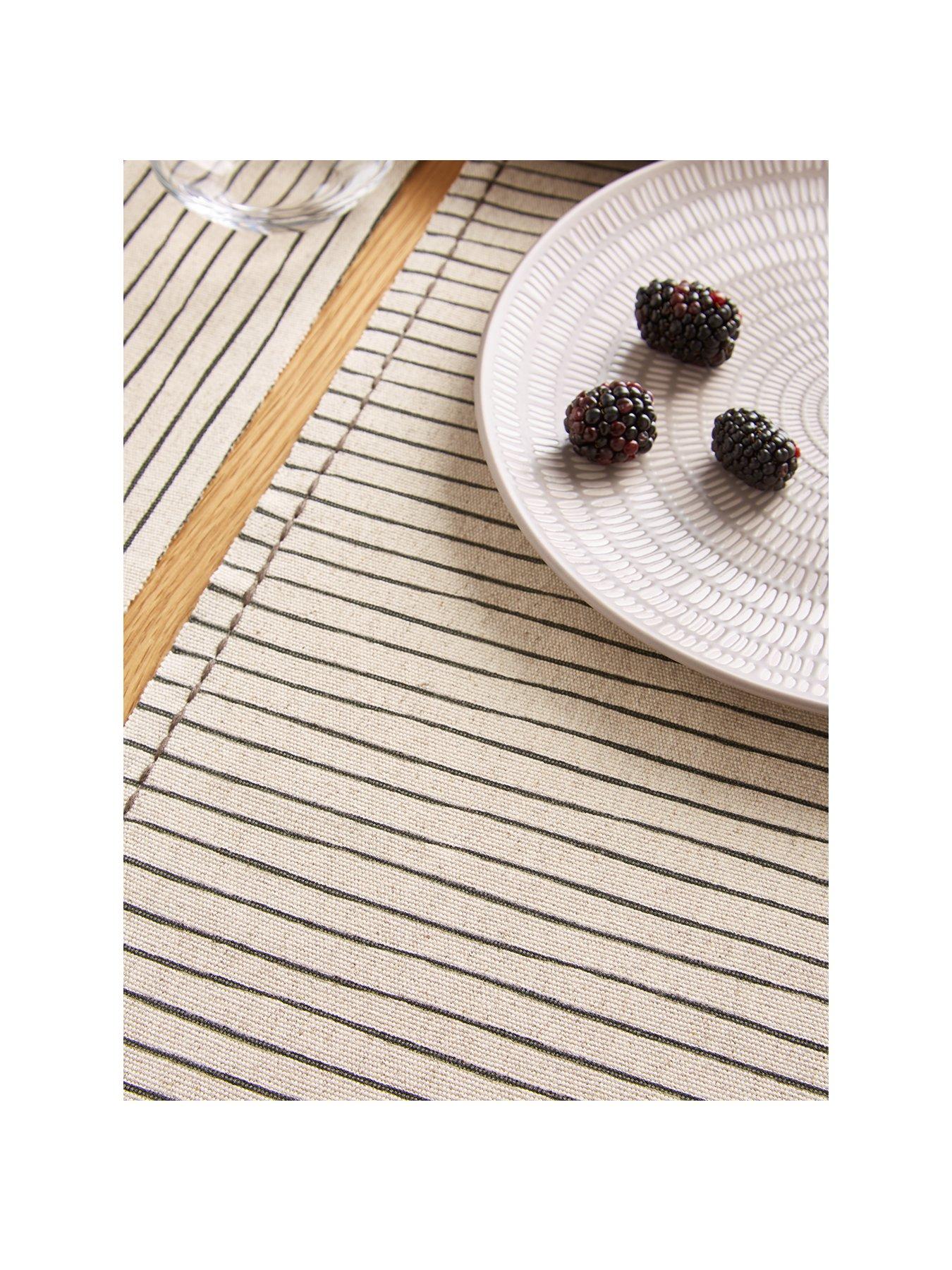  image of the-very-collection-natural-striped-table-runner