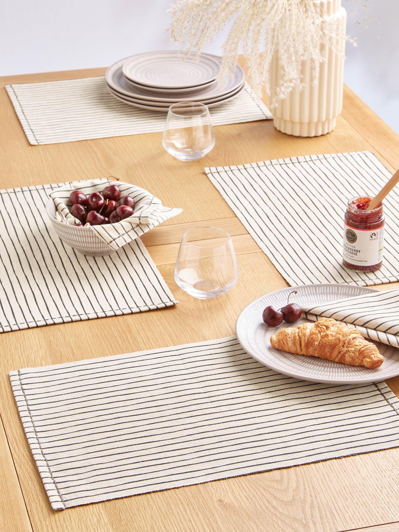 The Very Collection Set of 4 Natural Striped Placemats