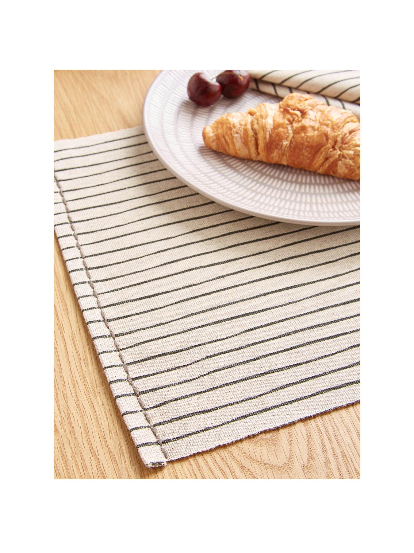 Image 2 of 4 of The Very Collection Set of 4 Natural Striped Placemats