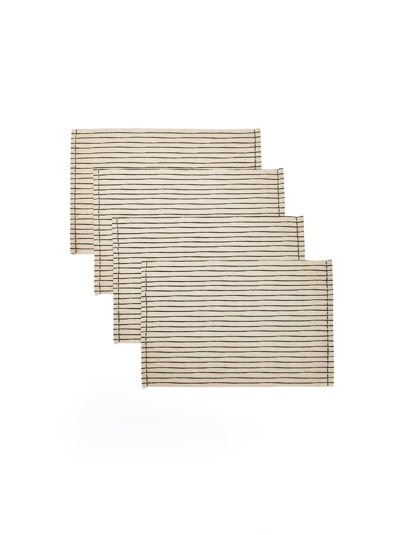 Image 4 of 4 of The Very Collection Set of 4 Natural Striped Placemats