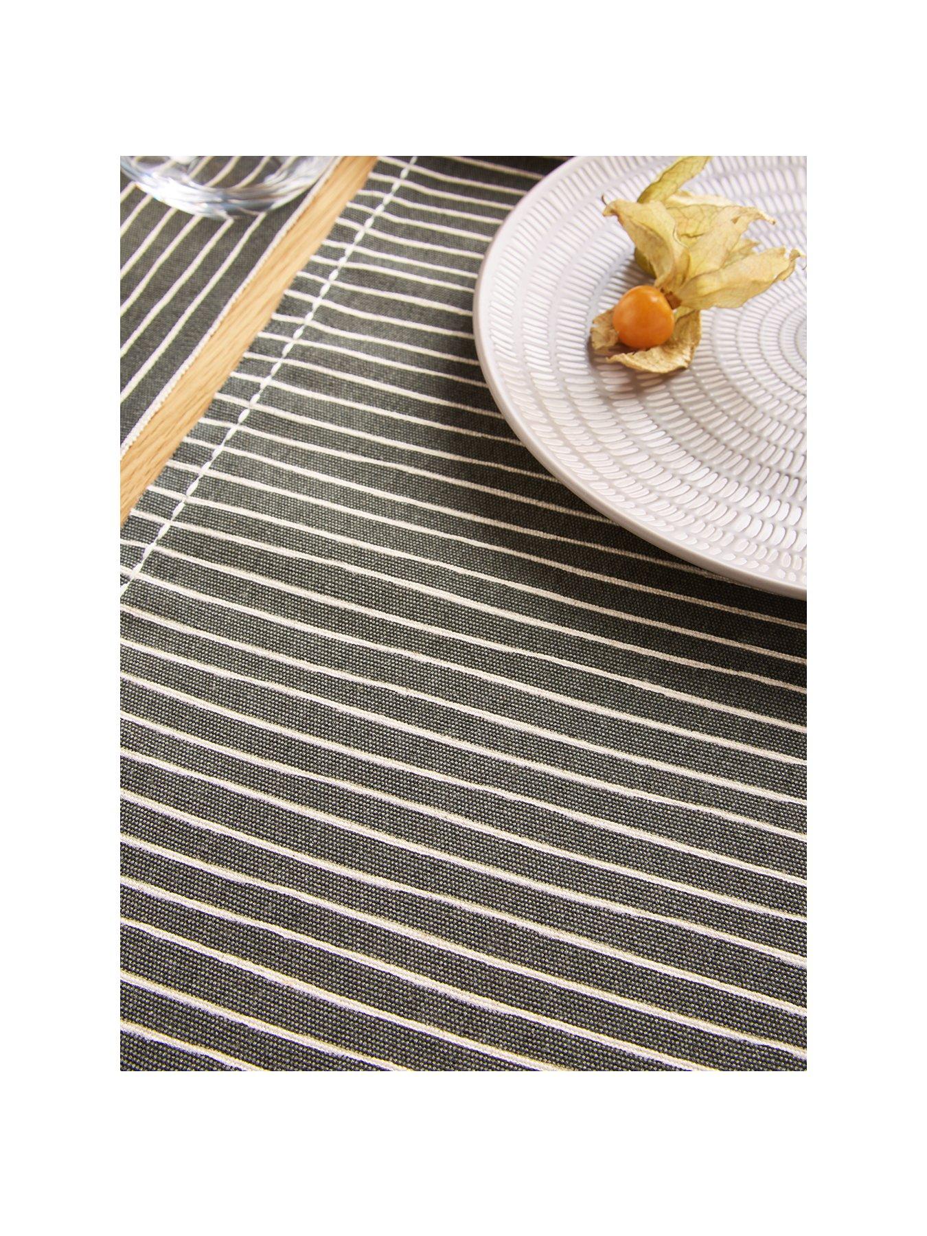 Image 2 of 4 of The Very Collection Charcoal Striped Table Runner