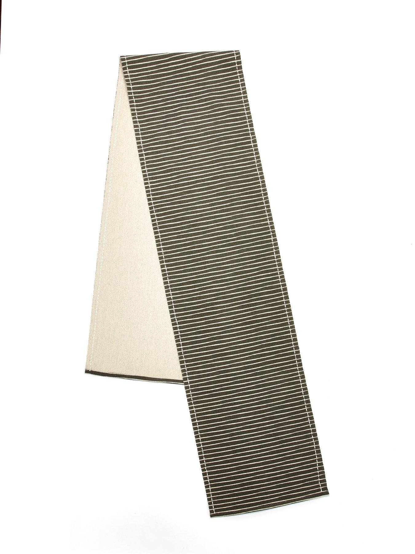 Image 4 of 4 of The Very Collection Charcoal Striped Table Runner